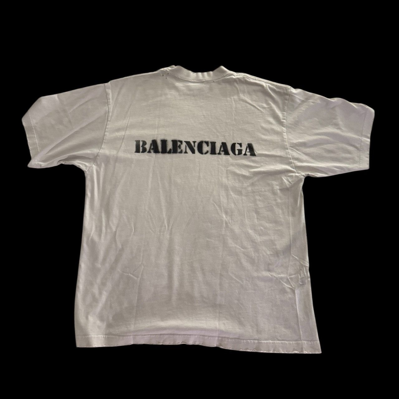 Balenciaga Balenciaga Stencil Logo Distressed T-shirt Size US M / EU 48-50 / 2 - 2 Thumbnail