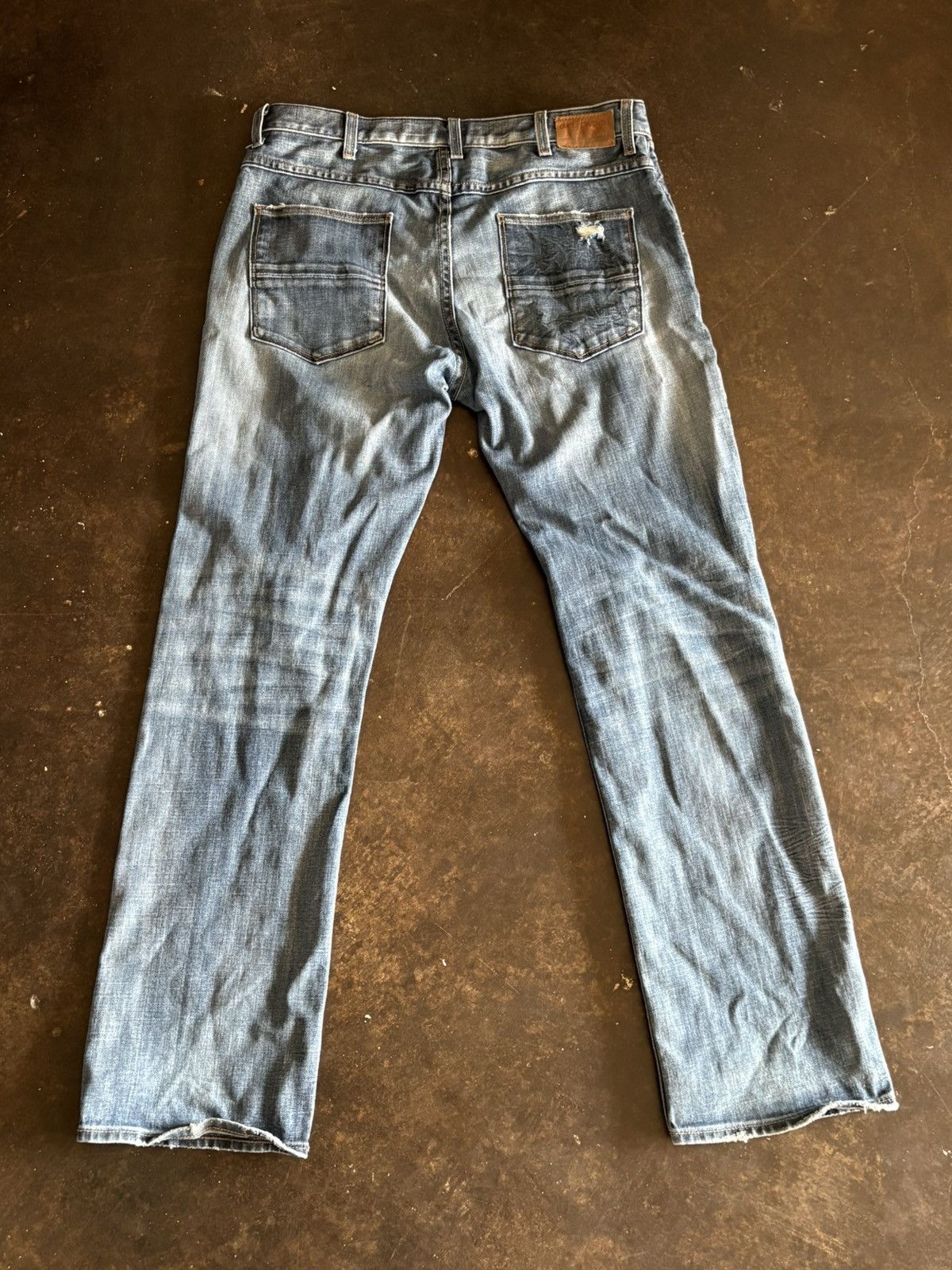 Other * Distressed Vintage Wash Denim – Slim Straight Fit Size US 33 - 3 Thumbnail