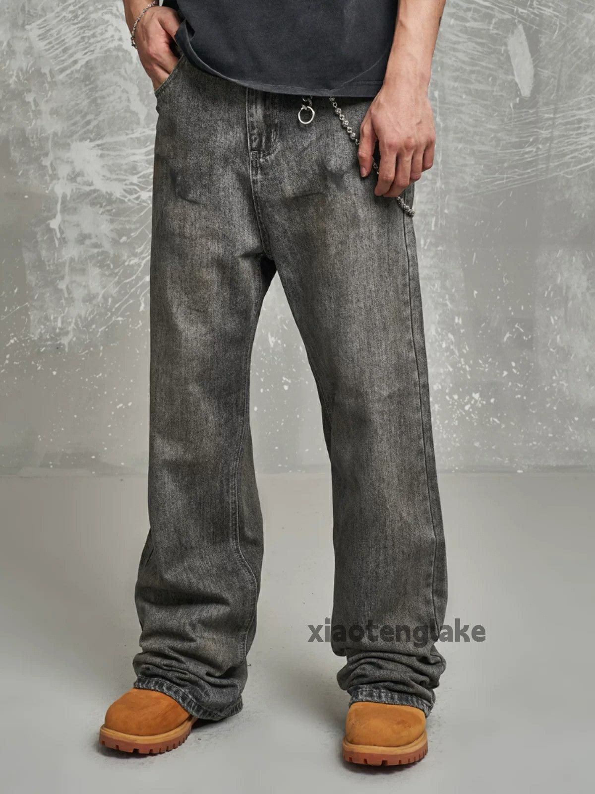 Jean × Vintage washed faded loose baggy stain skate hiphop jeans Size US 32 / EU 48 - 1 Thumbnail