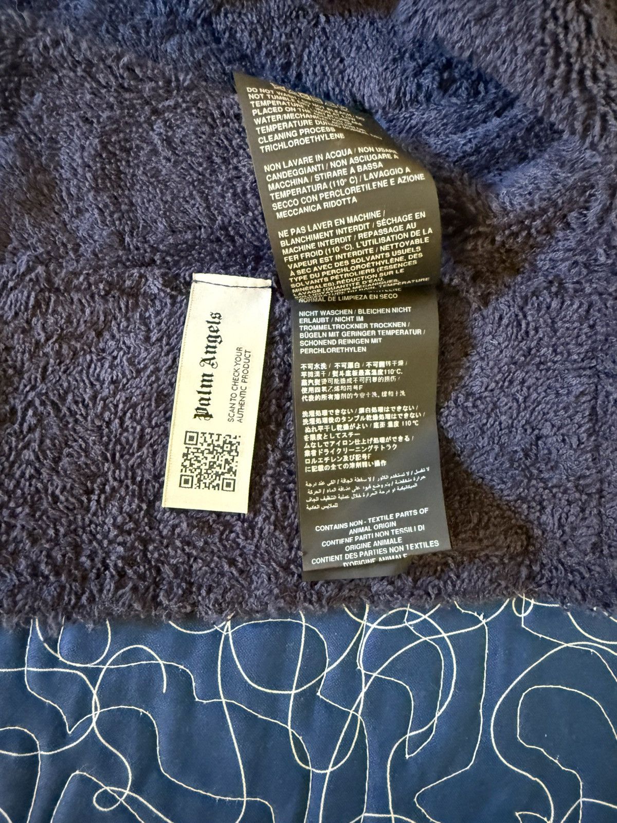 Palm Angels Palm Angels Coral Terry Hoodie- Navy- size 40 Size US XXS / EU 40 - 7 Thumbnail