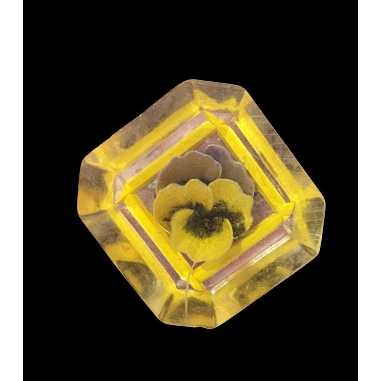 Other Vintage Floral Lucite 3D Encased Pansy Brooch Size ONE SIZE - 1 Thumbnail