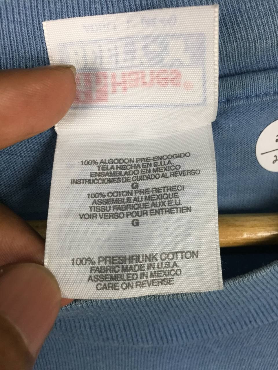 Vintage Vtg 90s Hanes Beefy-T America Embroidered Logo Tee Size US L / EU 52-54 / 3 - 13 Thumbnail
