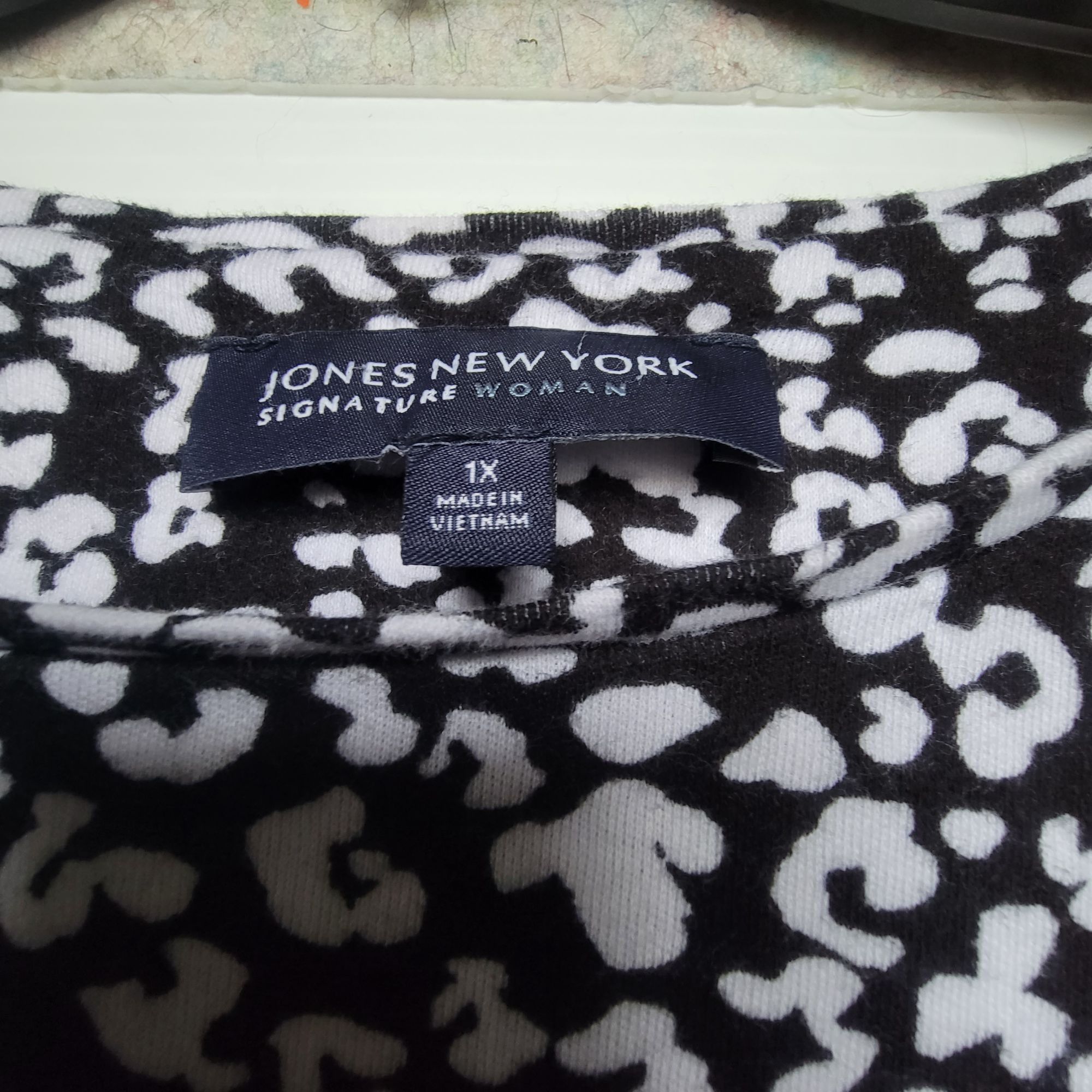 Jones New York ✨Women's Jones New York Signature Sz 1X Black 3/4 Sleeve cot Size XL / US 12-14 / IT 48-50 - 3 Thumbnail