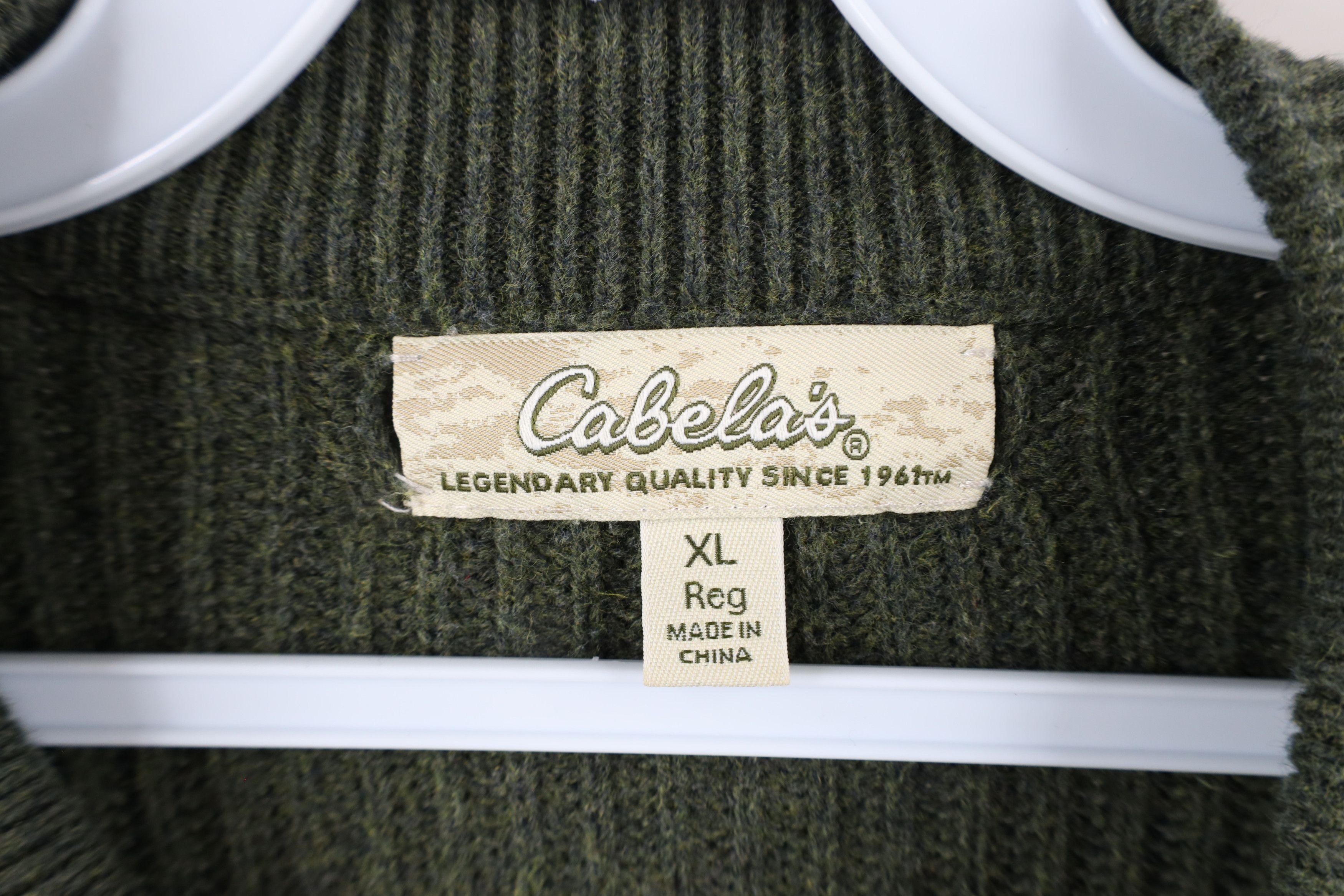 Cabelas × Vintage Vintage Cabelas Quilted Ribbed Knit Shooting Henley Sweater Size US XL / EU 56 / 4 - 9 Thumbnail
