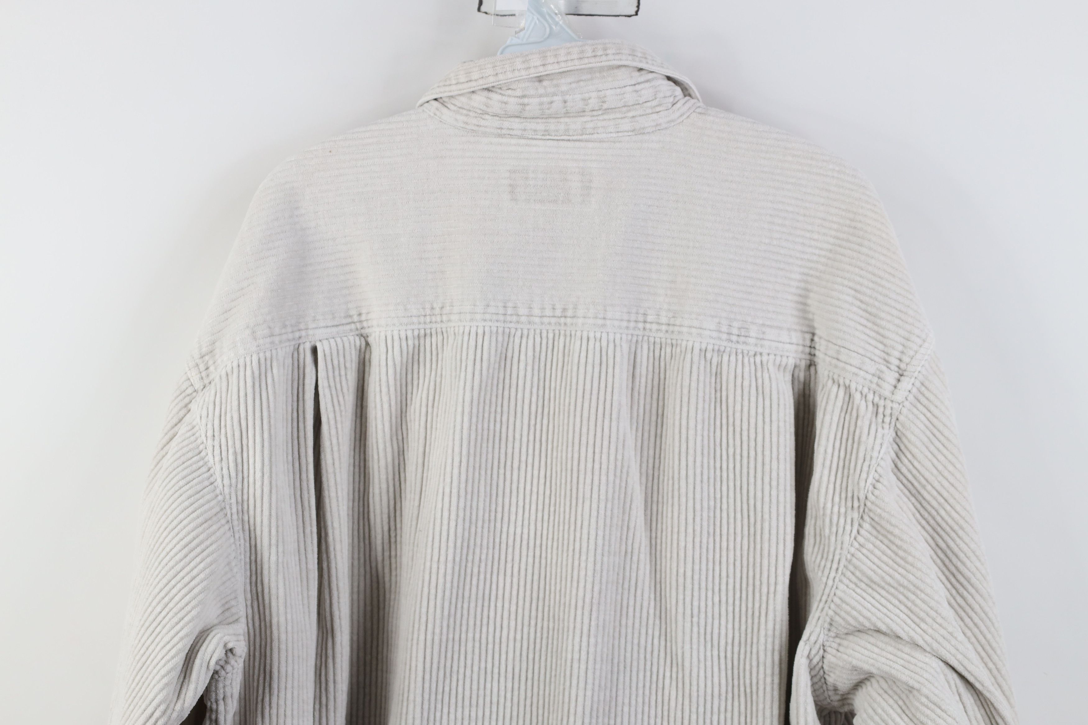Eddie Bauer Vintage 90s Eddie Bauer Heavy Corduroy Button Shirt Gray Size L / US 10 / IT 46 - 10 Thumbnail