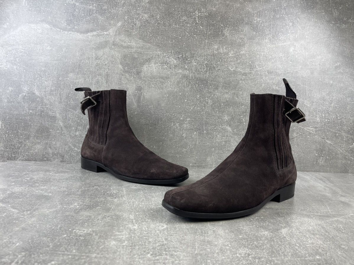 Miu Miu × Vintage Miu Miu Archives Suede Brown Formal Luxury Chelsea Boots Size US 11 / IT 41 - 4 Thumbnail