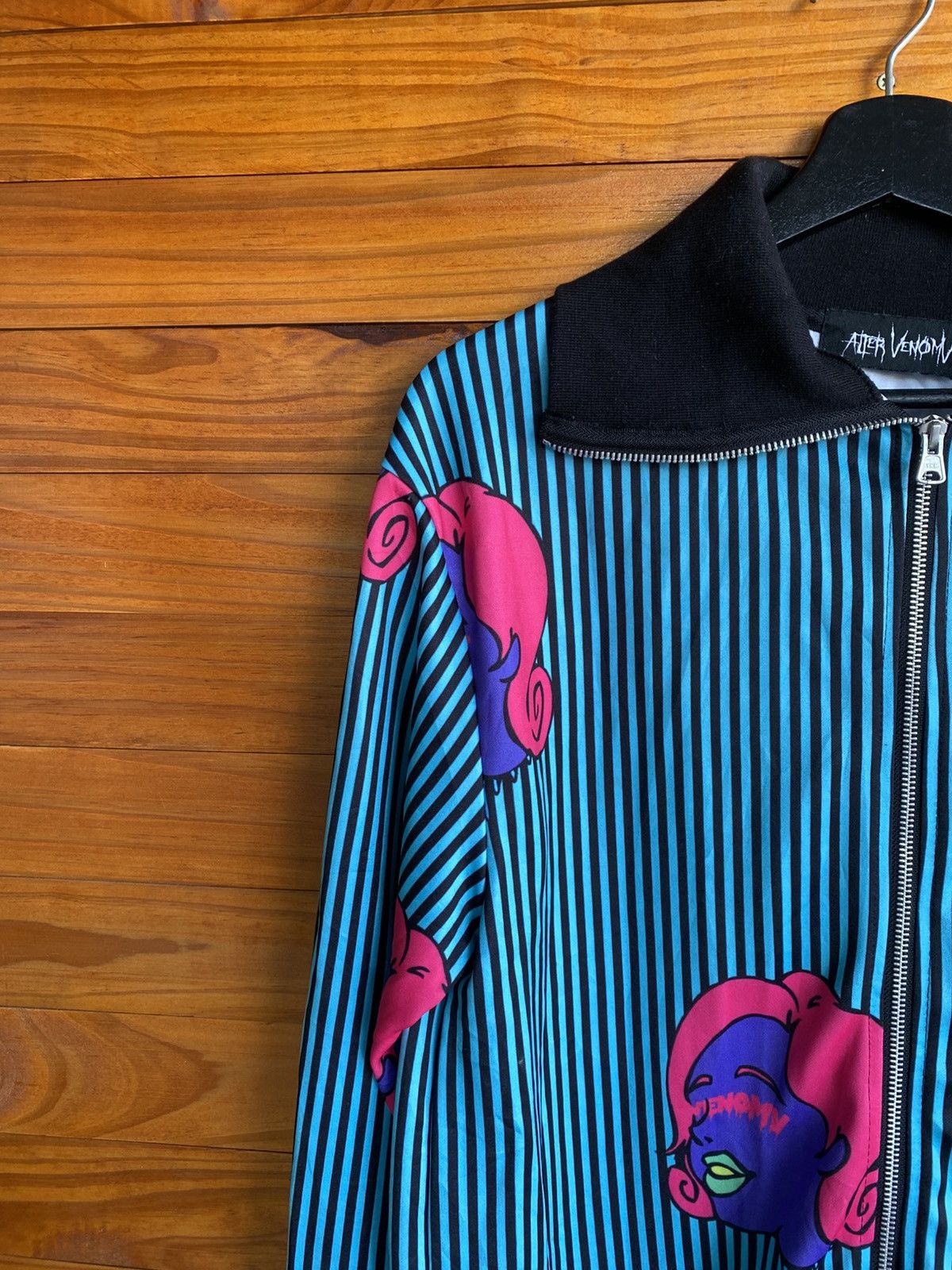 Japanese Brand After Venom Graphic Zip Jacket – Pop Art Face Print Striped Size L / US 10 / IT 46 - 9 Thumbnail