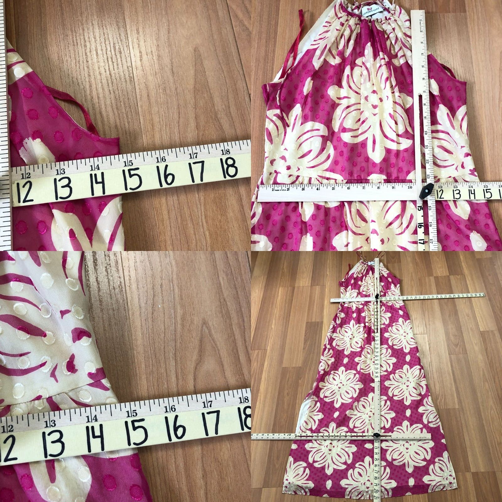 Vineyard Vines Vineyard Vines Maxi Dress Halter Pink Ivory 4 Women Sleeveless Long Silk Blend 14 Size S / US 4 / IT 40 - 9 Thumbnail