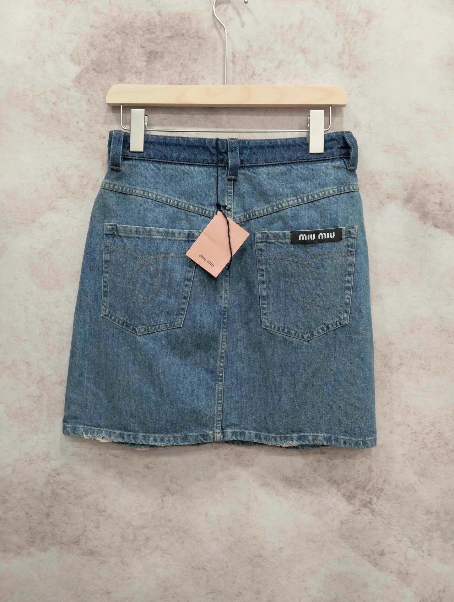 Miu Miu MIUMIU Denim Mini Skirt 42 Size 28" / US 6 / IT 42 - 2 Thumbnail