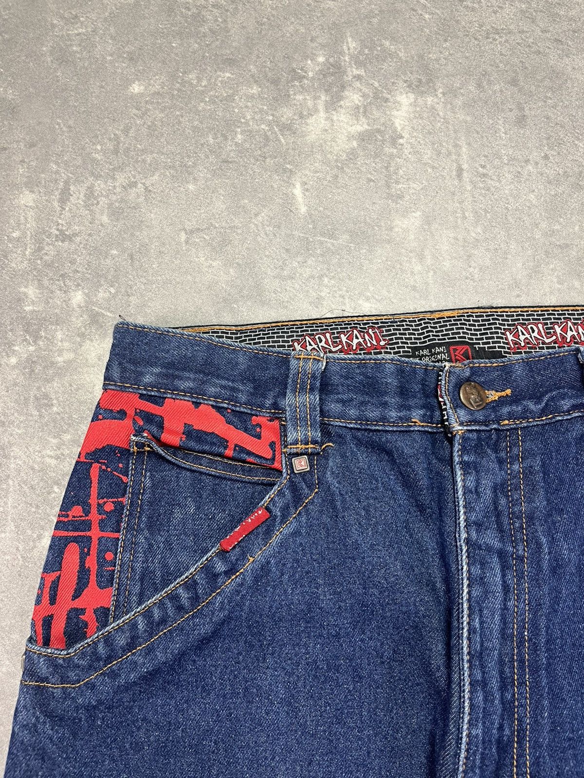 Karl Kani Karl Kani Printed Big Pockets Logo Long Denim Jorts Shorts Size US 30 / EU 46 - 6 Thumbnail
