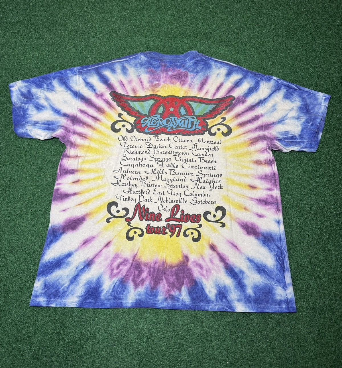 Vintage Vintage 90s Aerosmith Nine Lives RARE Tie Dye XL T Shirt Size US XL / EU 56 / 4 - 3 Thumbnail
