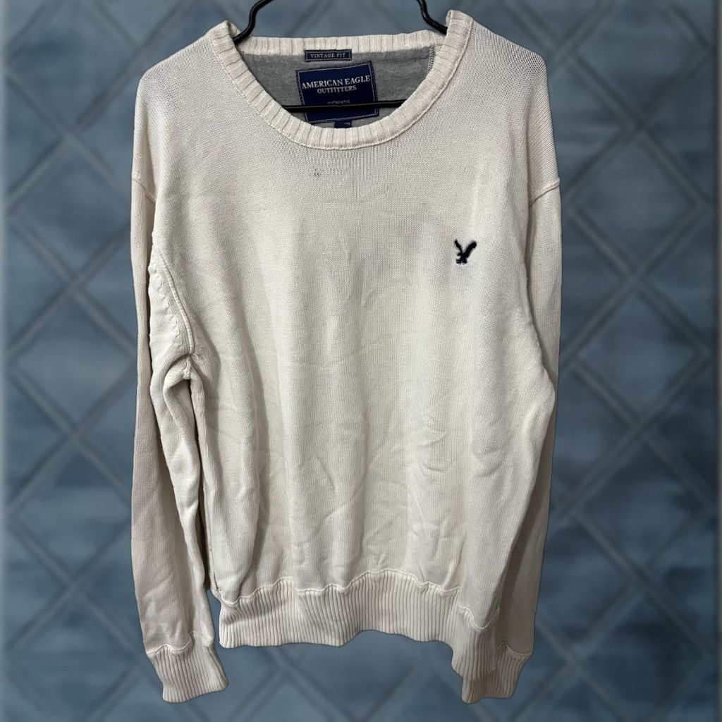 American Eagle Outfitters VINTAGE American Eagle Outfitters Sweatshirt Shirt Mens 2XL Ivory Crew Neck Logo Pullover Modern Fit 2000s? Size US XXL / EU 58 / 5 - 1 Thumbnail