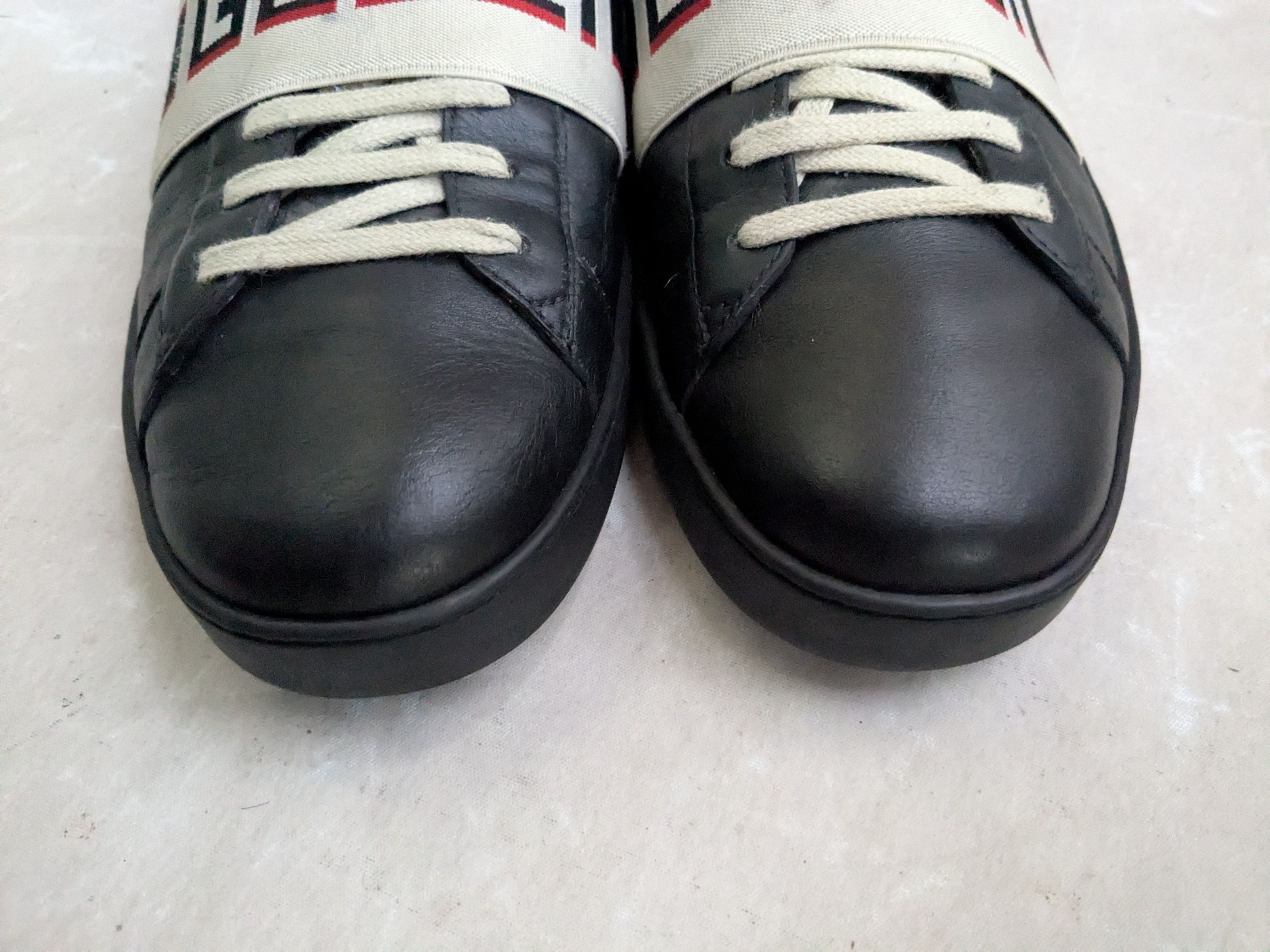 Gucci Gucci Ace Black Stripe Black 12 Low Tops Leather Size US 12 / EU 45 - 2 Thumbnail