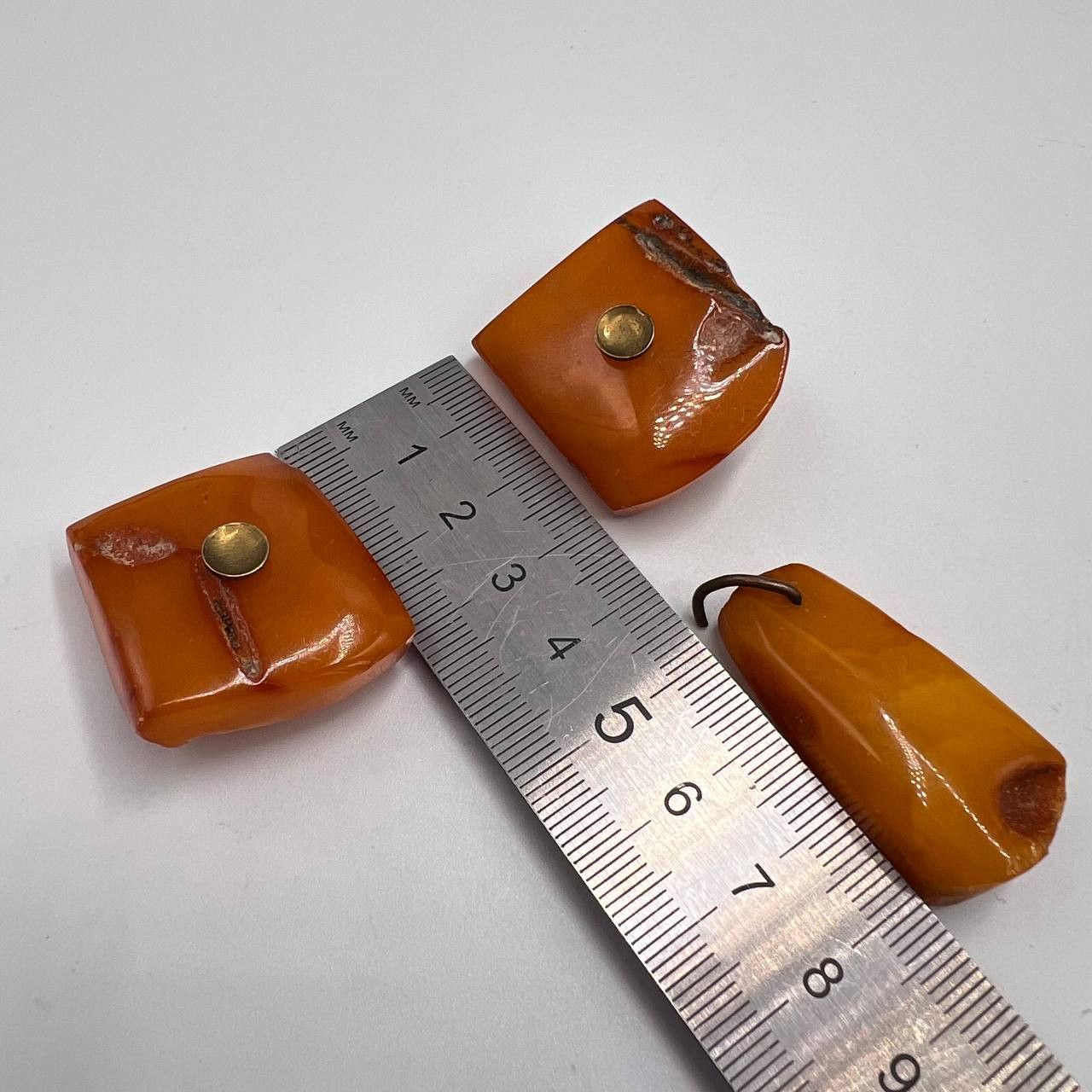 Vintage 1970s Vintage Soviet Baltic Amber Cufflinks & Pendant Set Size ONE SIZE - 8 Thumbnail