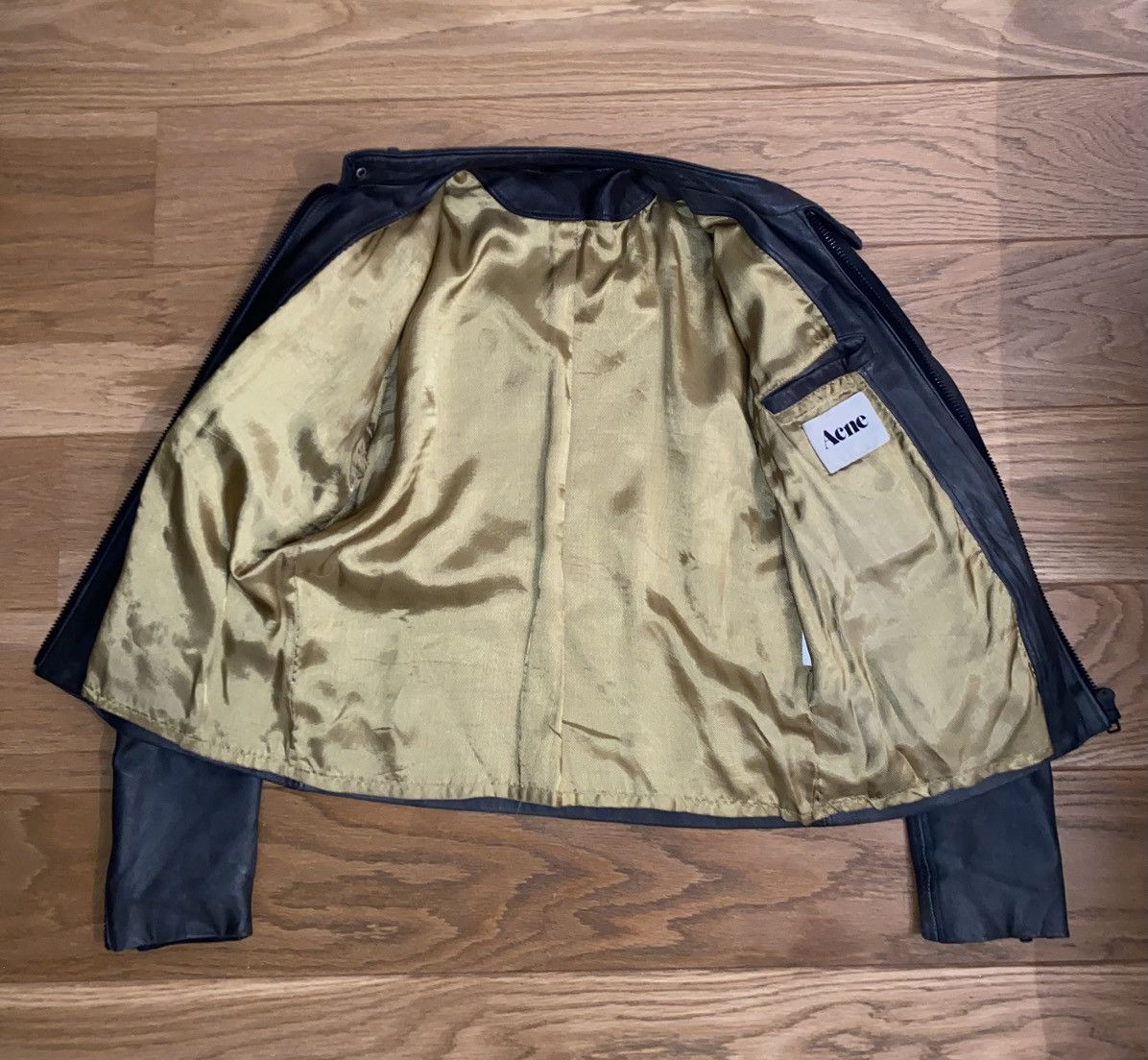 Acne Studios Acne Studios Oliver Leather Biker Jacket Grey/Black Size US M / EU 48-50 / 2 - 7 Thumbnail