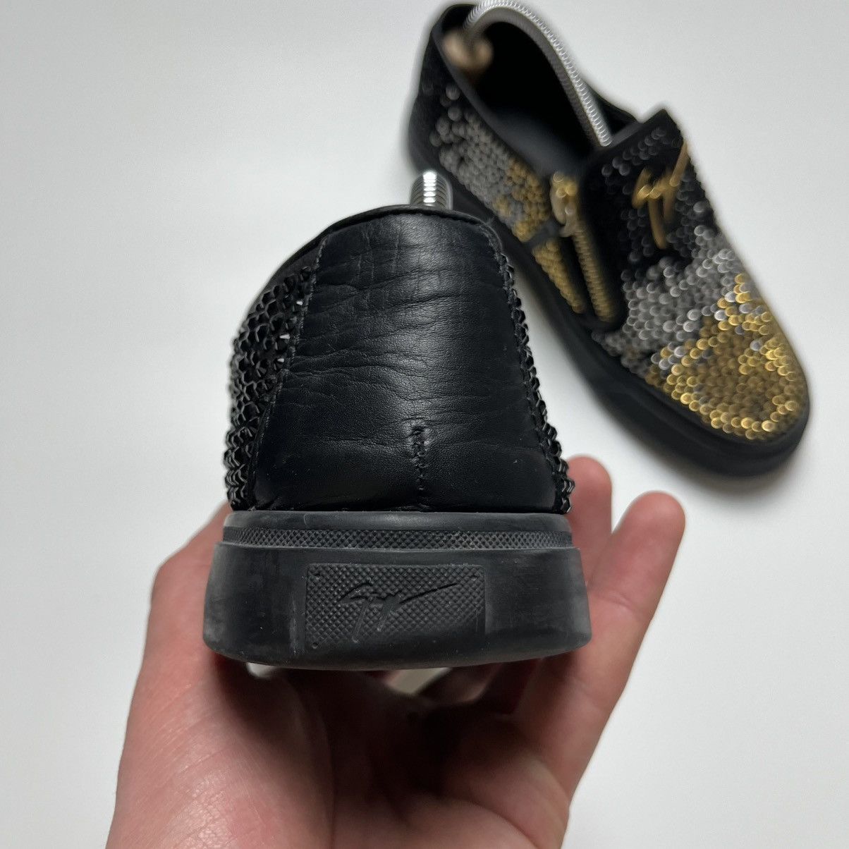 Giuseppe Zanotti Giuseppe Zanotti Suede Embellished Eve Slip-On Sneakers Size US 9 / IT 39 - 5 Thumbnail