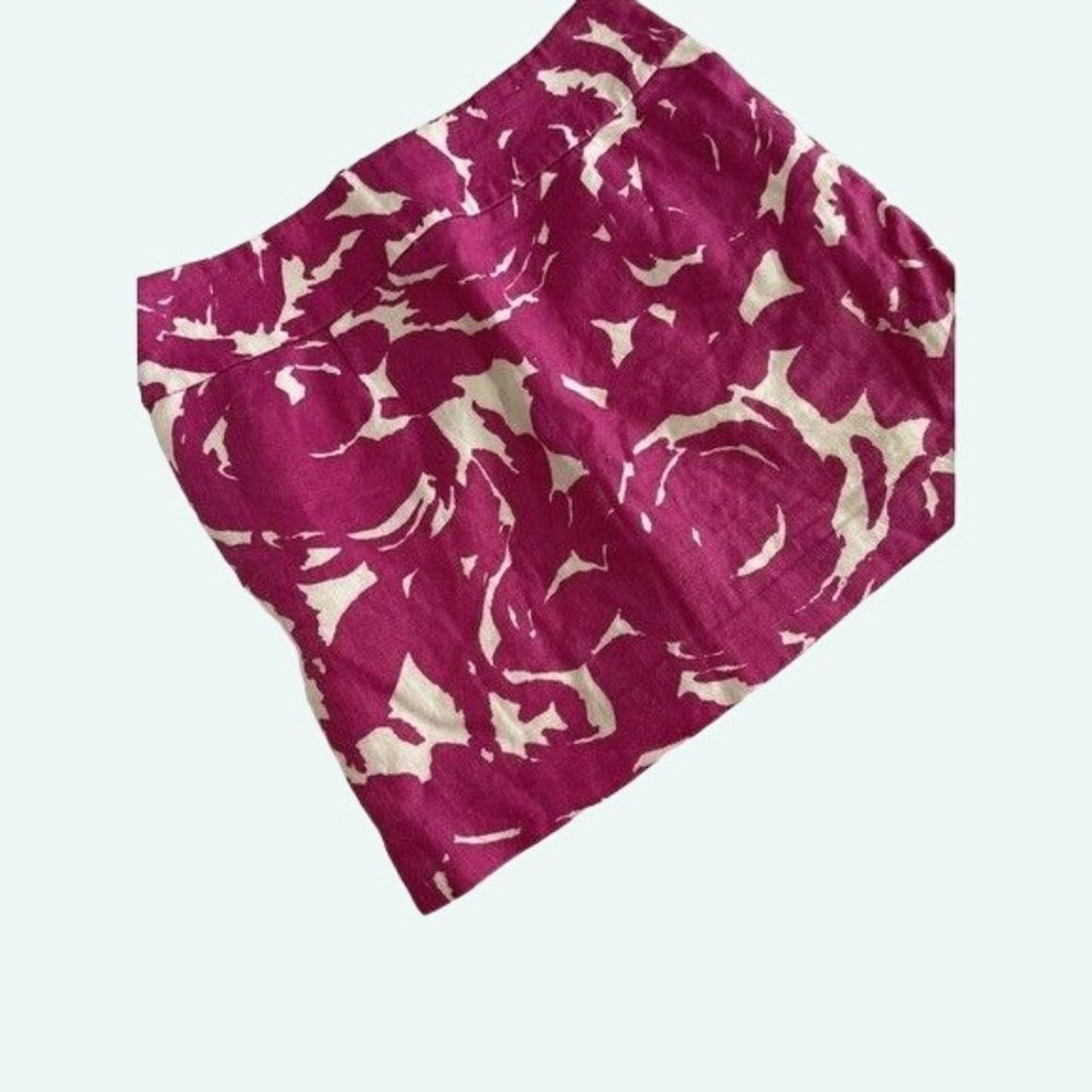 J.Crew J.Crew Black Label Mini Skirt Pink White Floral Linen 2 Size 26" / US 2 / IT 38 - 8 Thumbnail