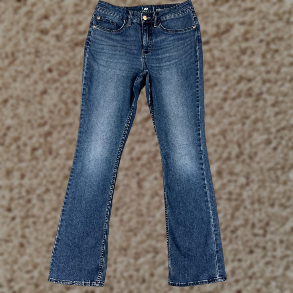 Lee Lee Jeans Womens 8 Blue Denim Bootcut Mid Rise Western Cotton Blend Size 30" / US 8 / IT 44 - 1 Thumbnail