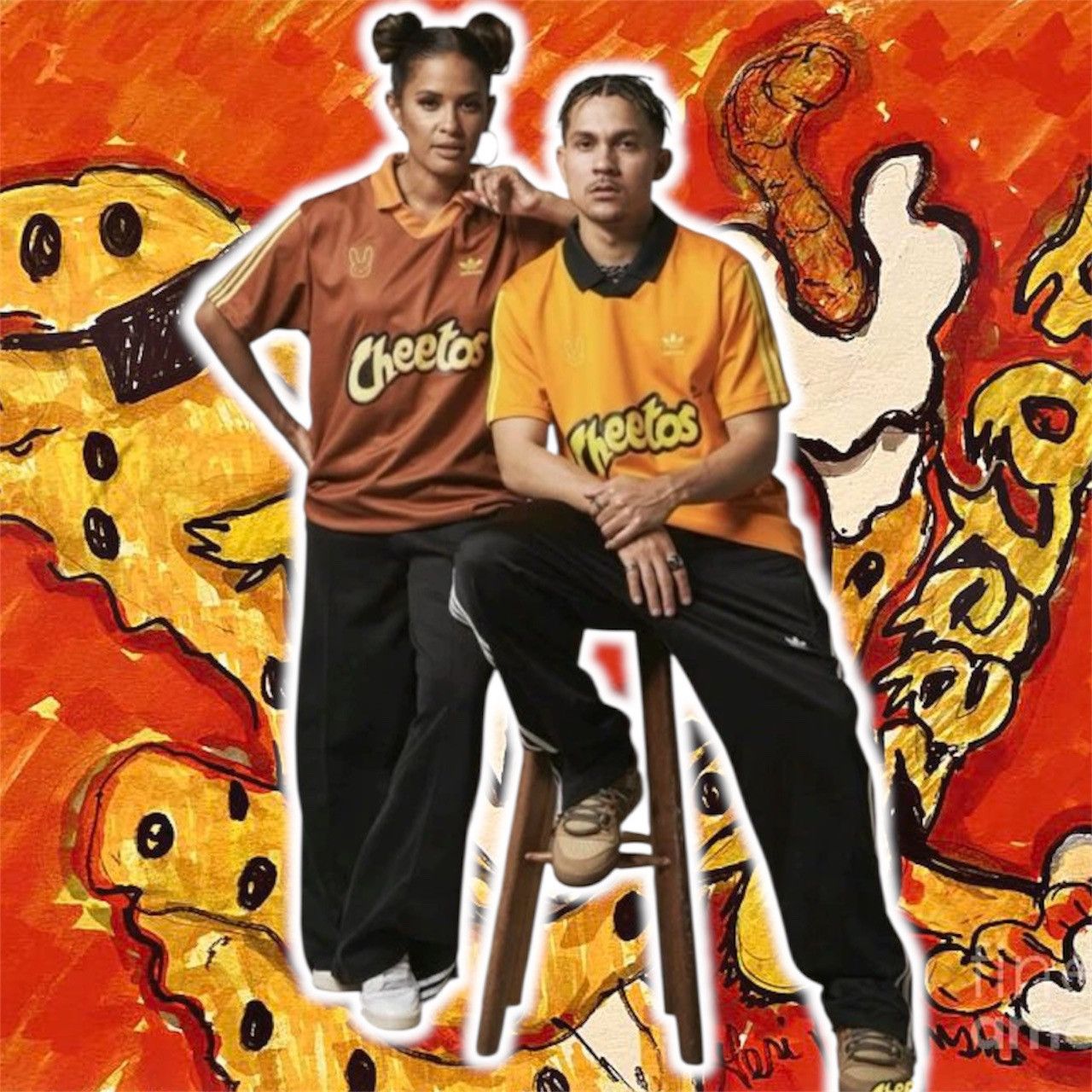 Adidas Bad Bunny 🐰 Cheetos 🧀 Adidas tracksuit Size US 31 - 13 Thumbnail