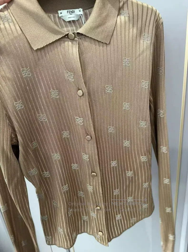 Fendi Fendi Camel Color Logo Embossed Cardigan Size XS / US 0-2 / IT 36-38 - 3 Thumbnail