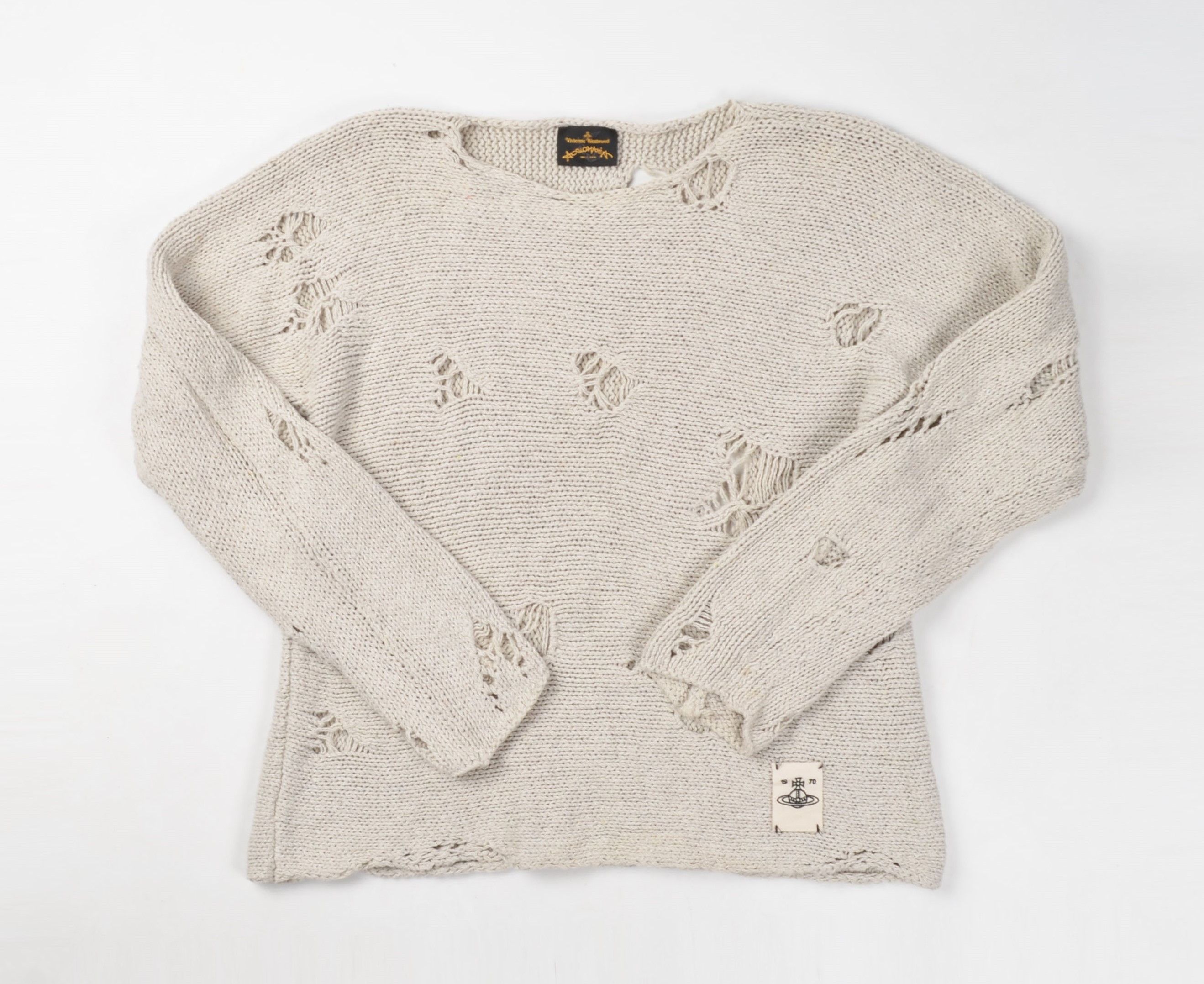 Designer × Vintage × Vivienne Westwood Vivienne Westwood Anglomania Broken Knit Distressed Jumper Size US M / EU 48-50 / 2 - 1 Thumbnail