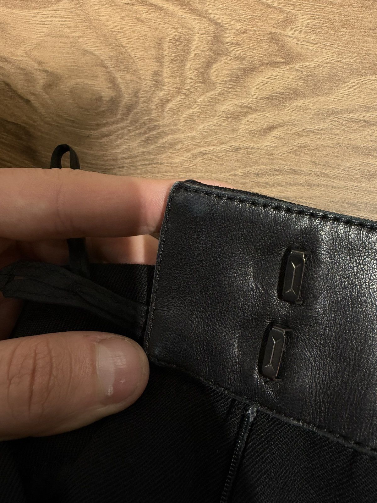 Prada Prada Women’s Wool & Leather Straight Pants size 38 black Size 26" / US 2 / IT 38 - 14 Thumbnail