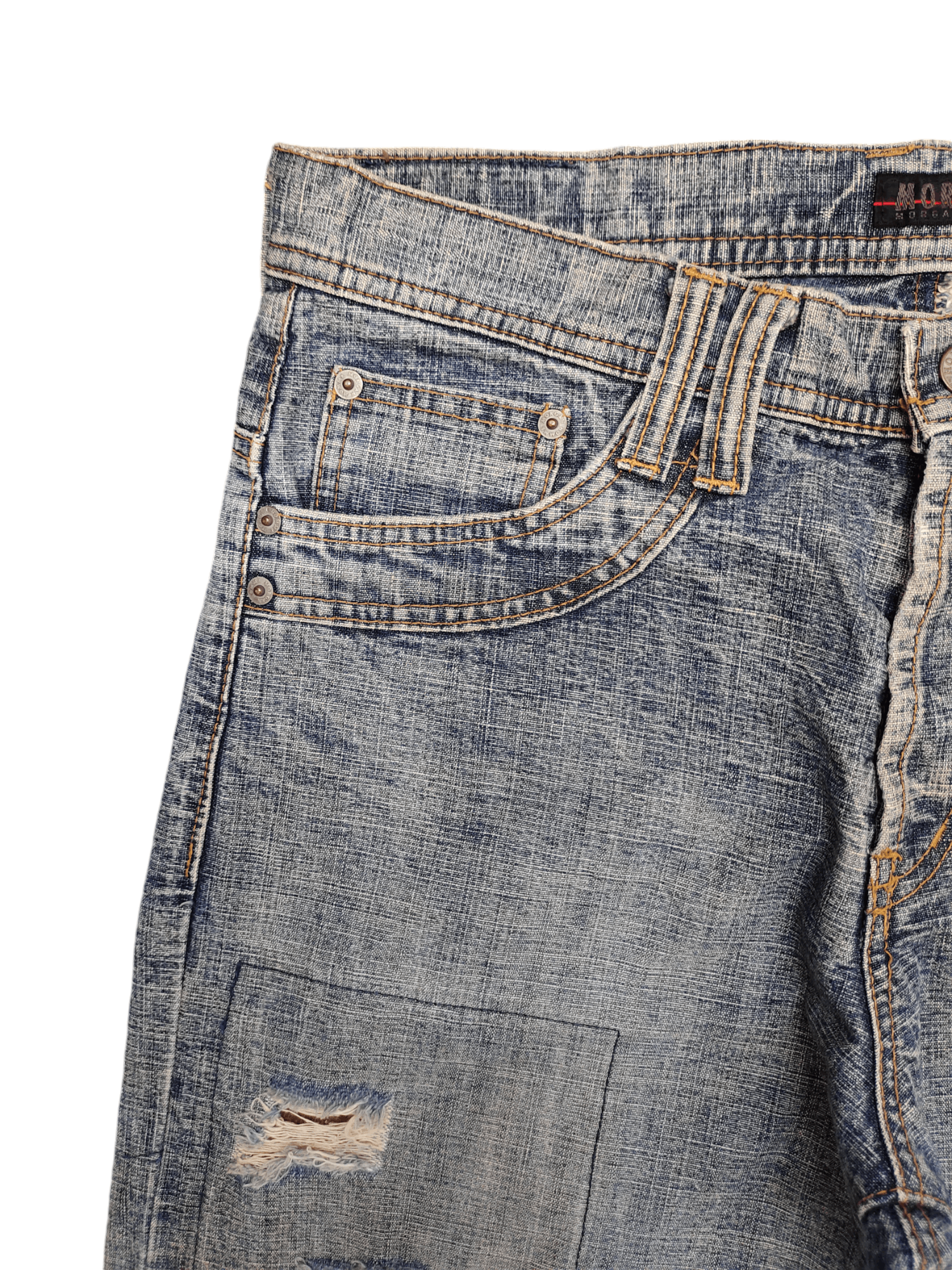 Kapital 1990s Morgan Homme Distress Rusty Faded Patchwork Jeans Size US 31 - 3 Thumbnail