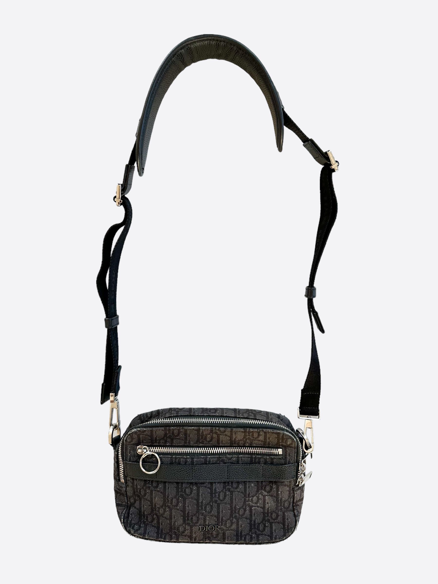 image of Dior Black Oblique Safari Messenger Bag, Men's