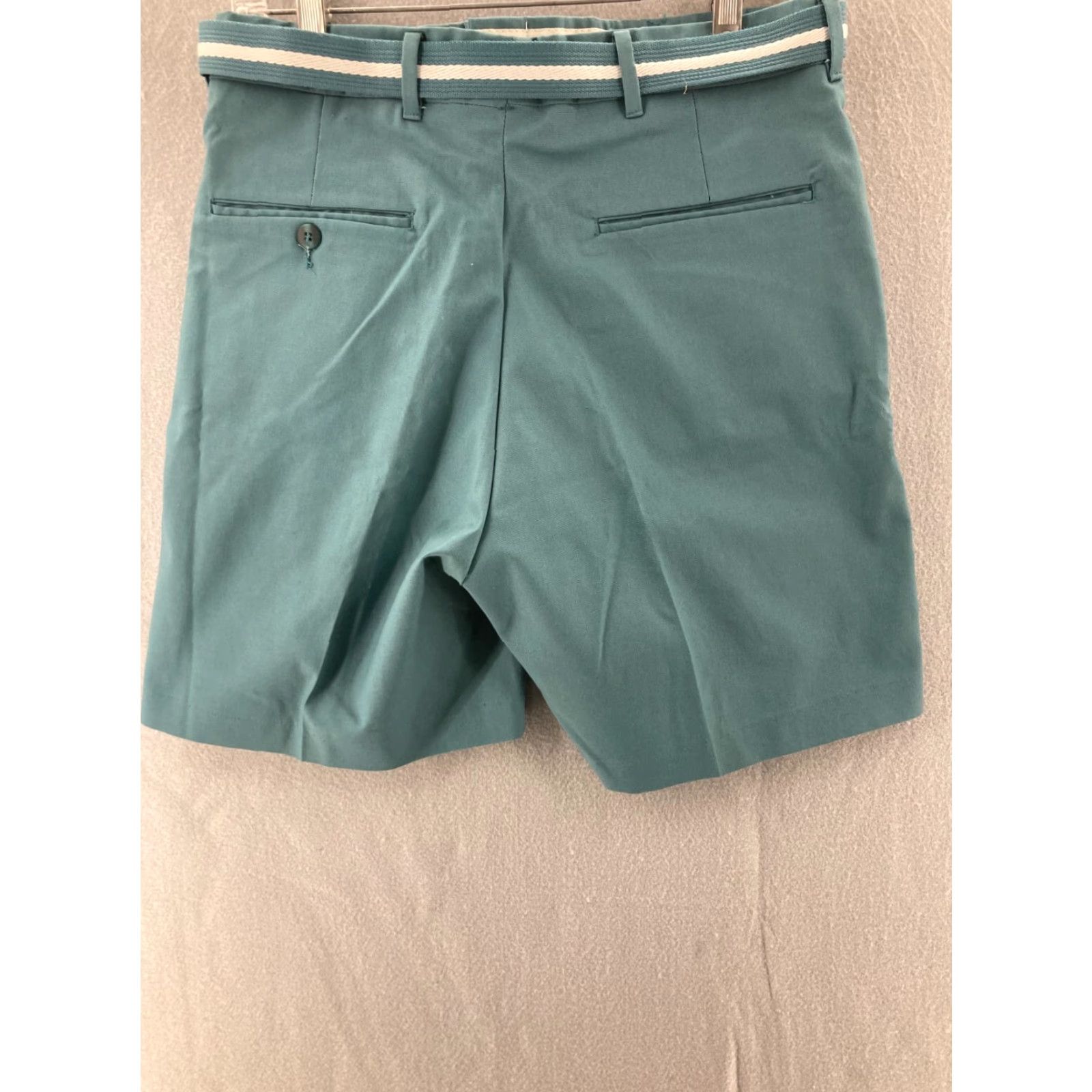 Vintage VINTAGE Knightsbridge Shorts Mens 30 Khaki Green Flat Front Wrinkle-Resistant Casual 90s, American, Fall Spring Summer Winter, Men Size US 30 / EU 46 - 6 Thumbnail