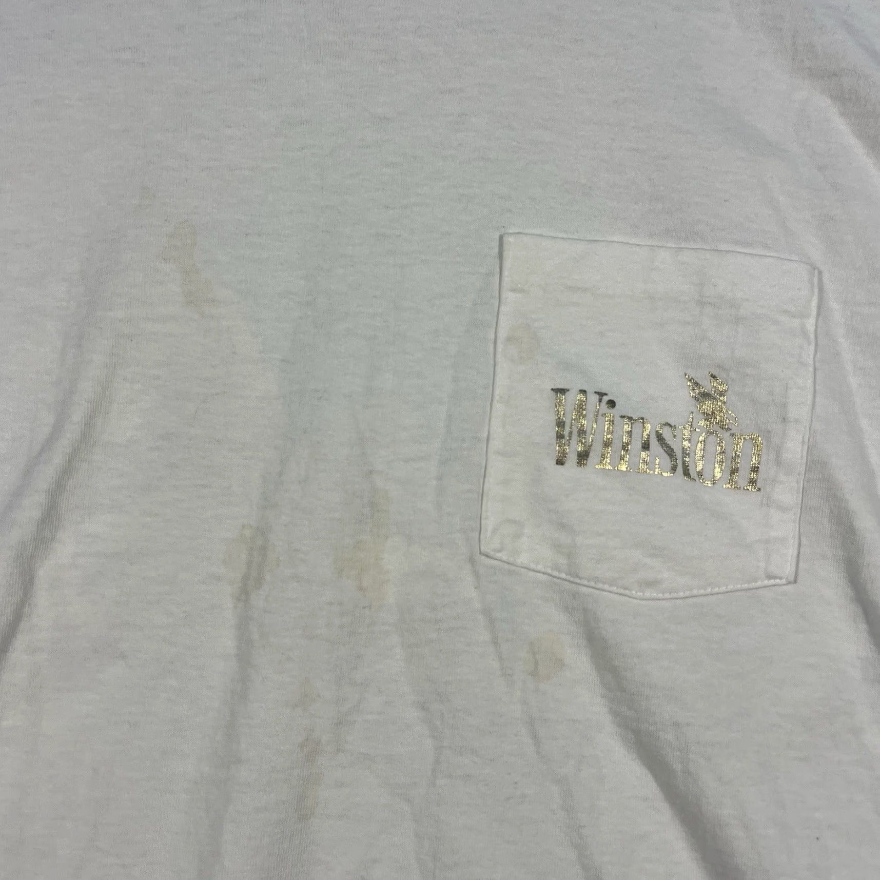 Vintage VINTAGE Winston Eagle Graphic Promo Pocket T-Shirt XL White Mens 90s Size US XL / EU 56 / 4 - 6 Thumbnail