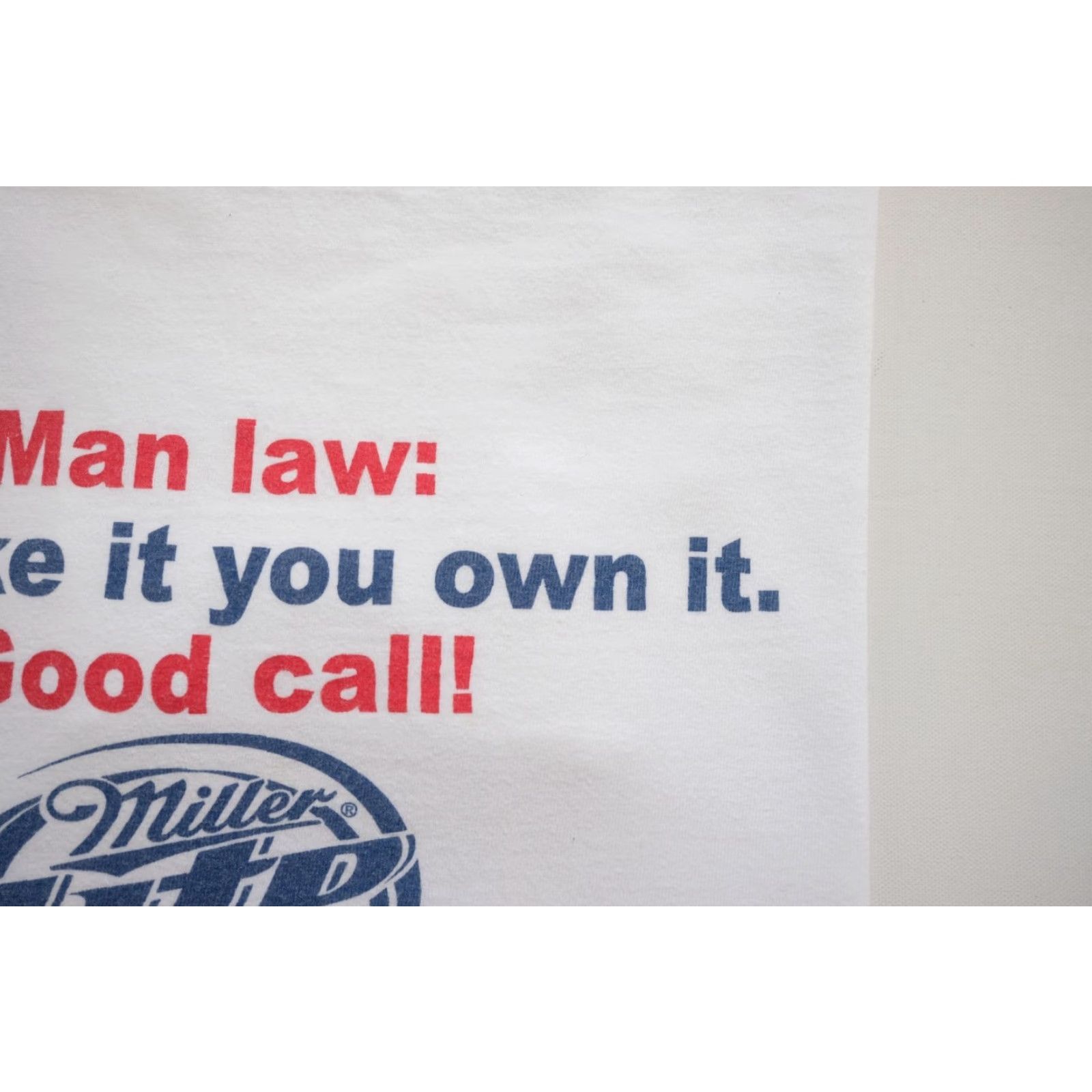 Gildan VINTAGE MILLER LITE BEER Gildan Cotton T Shirt White VTG 90s Y2K FUNNY MAN LAW GRAPHIC M Size US M / EU 48-50 / 2 - 4 Thumbnail
