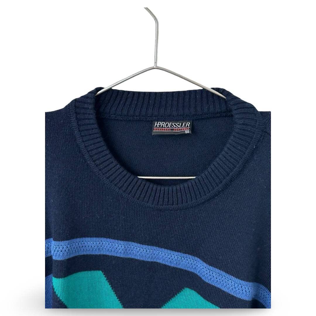 Vintage Vtg wool knitted sweater #788 Size US L / EU 52-54 / 3 - 2 Thumbnail