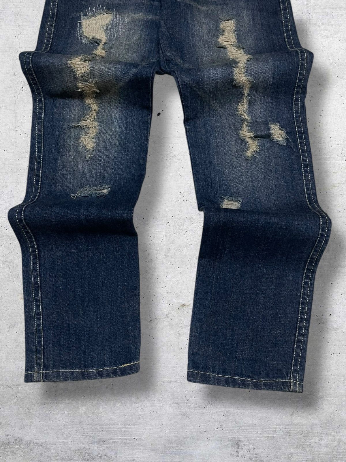 Hysteric Glamour VINTAGE BEAMS OG JAPAN DESIGNER 90S RIPPED GOLD GRUNGE DENIM Size US 30 / EU 46 - 3 Thumbnail