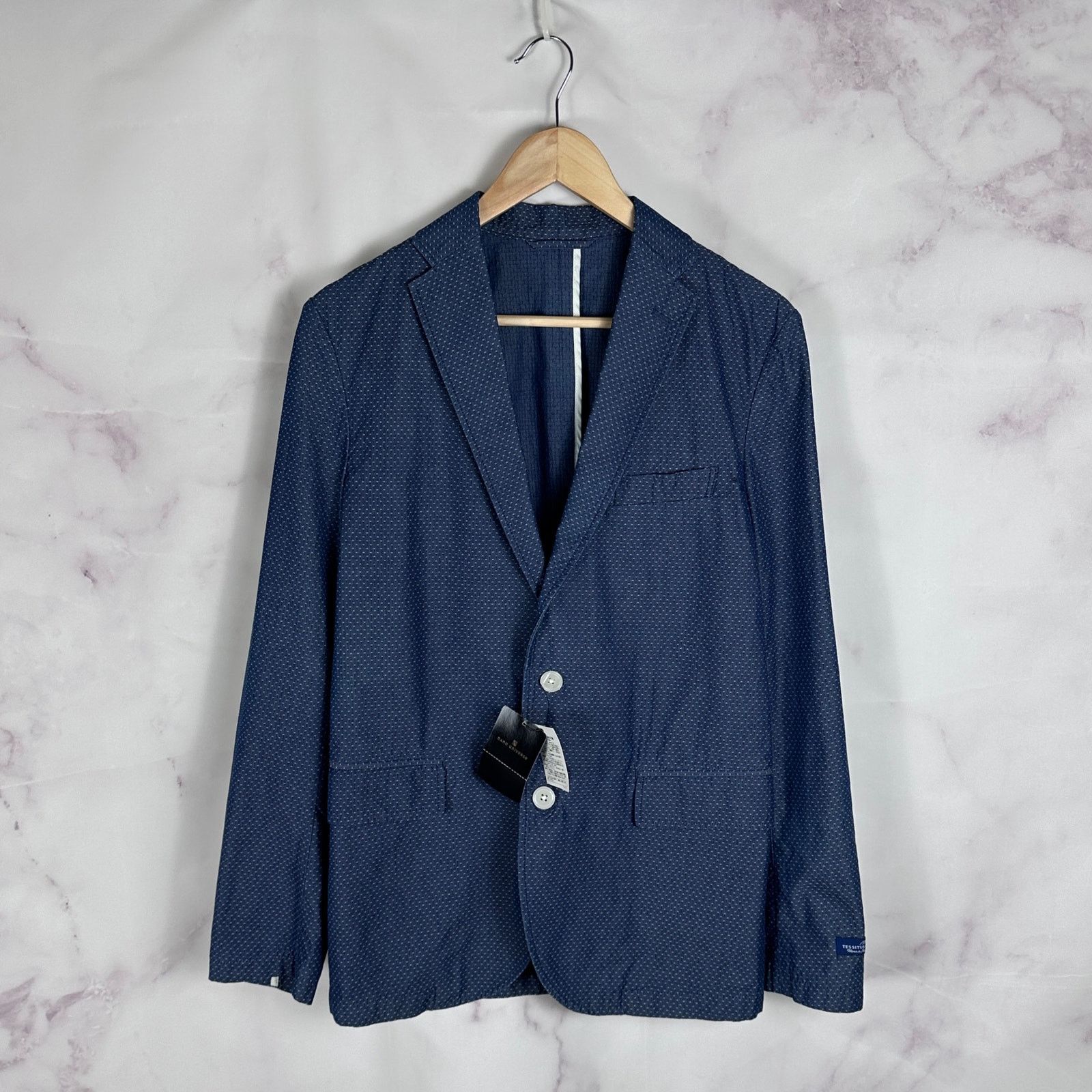 NANO universe Library Tokyo Blue Polka Dot Blazer Size 38R - 1 Thumbnail