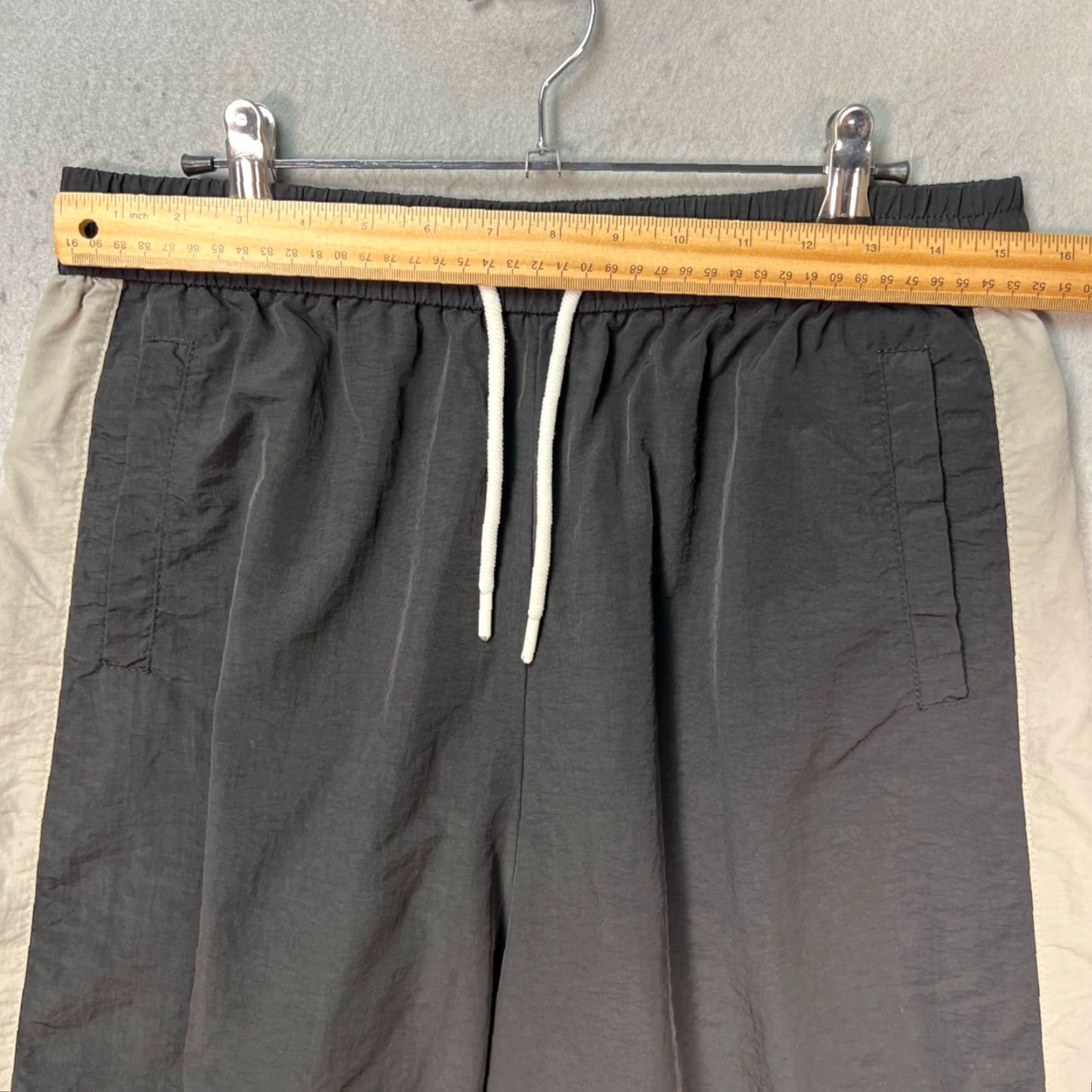 Vintage Elfric Eden Womens Large Black Beige Nylon Wide-Leg Track Pants Windbreaker Pants Mens? Womens Size 36" / US 14 / IT 50 - 4 Thumbnail