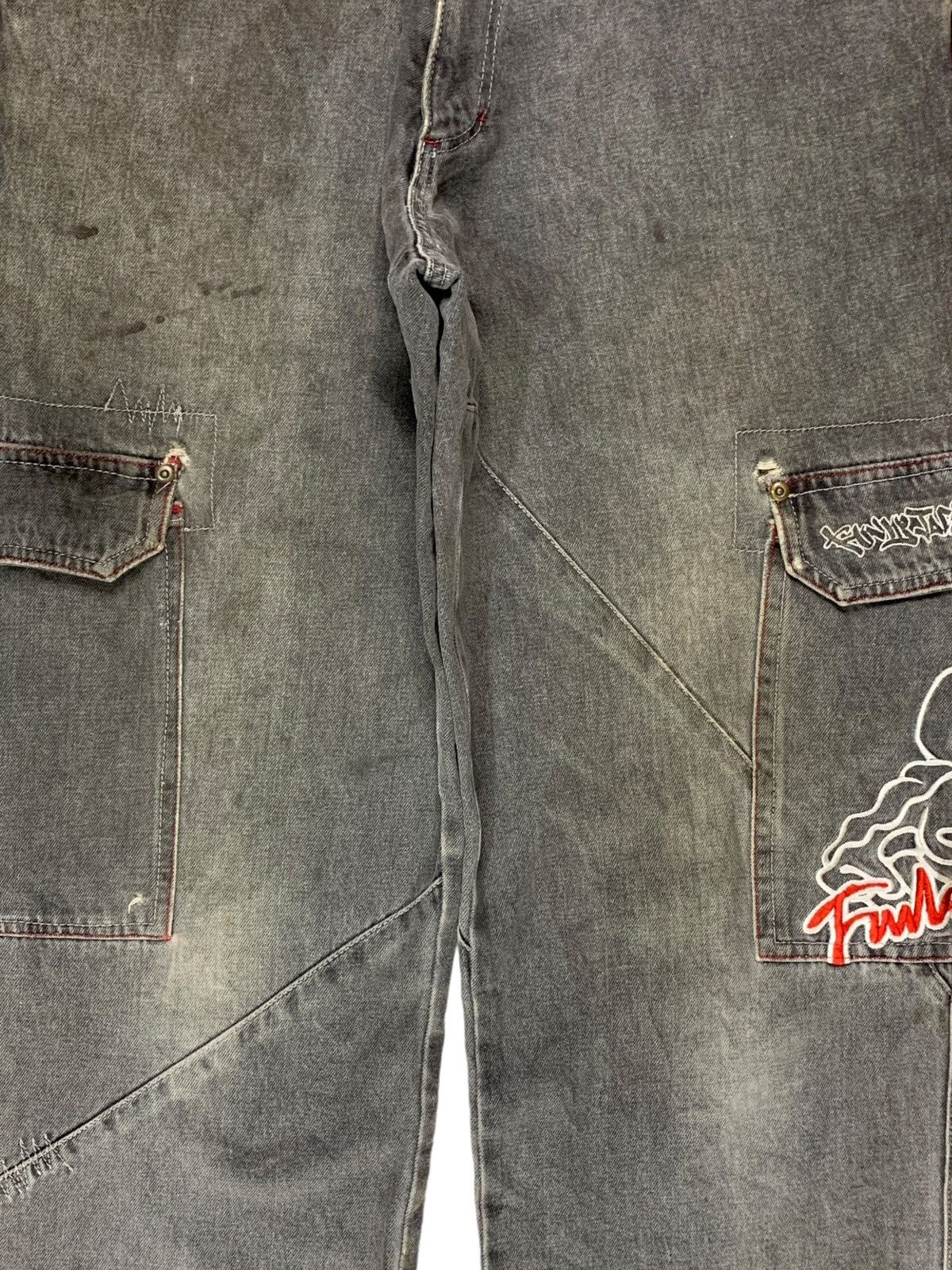 Japanese Brand Vintage Funky Jack Baggy Cargo Graffiti Skater Jeans Size US 32 / EU 48 - 6 Thumbnail