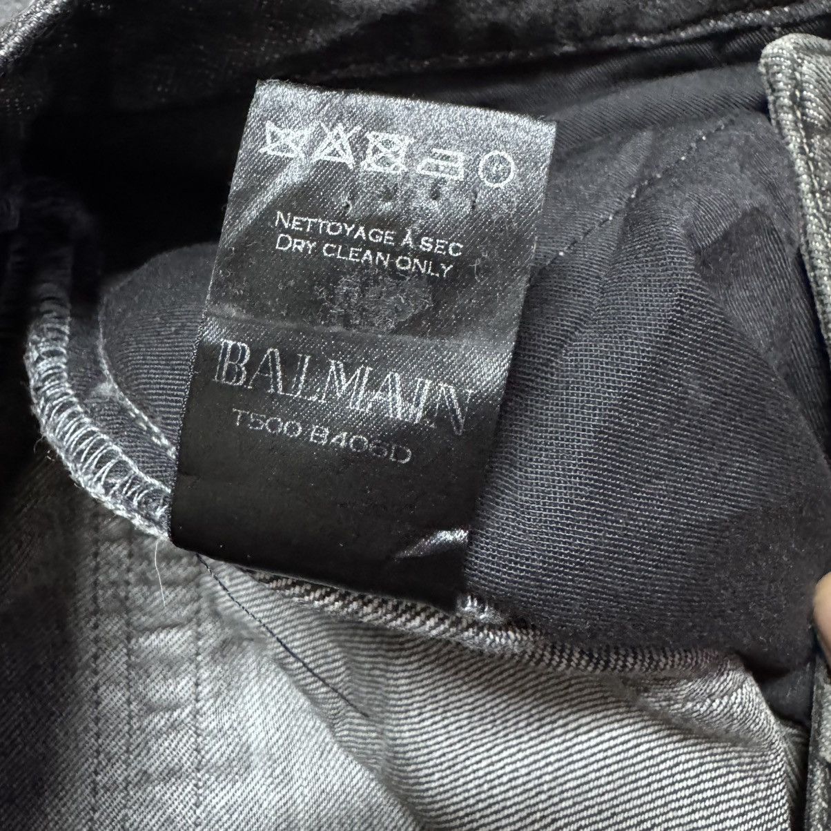 Balmain Decarnin era Classic Balmain Black Biker Jeans Distressed Size US 31 - 19 Thumbnail
