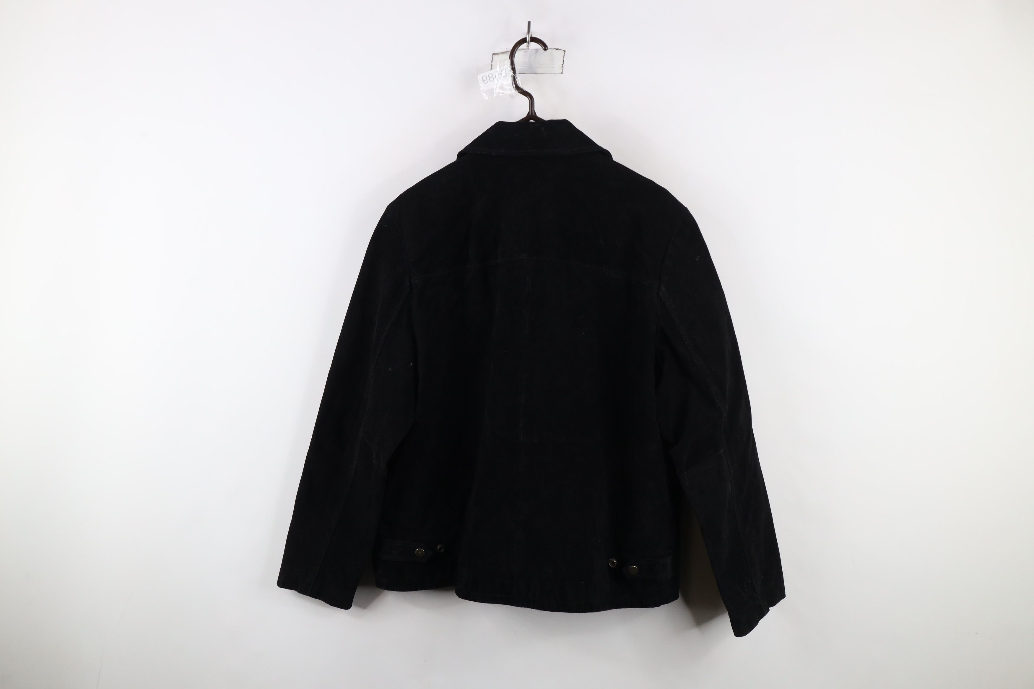 Vintage 90s Streetwear Quilted Suede Leather Jacket Black
