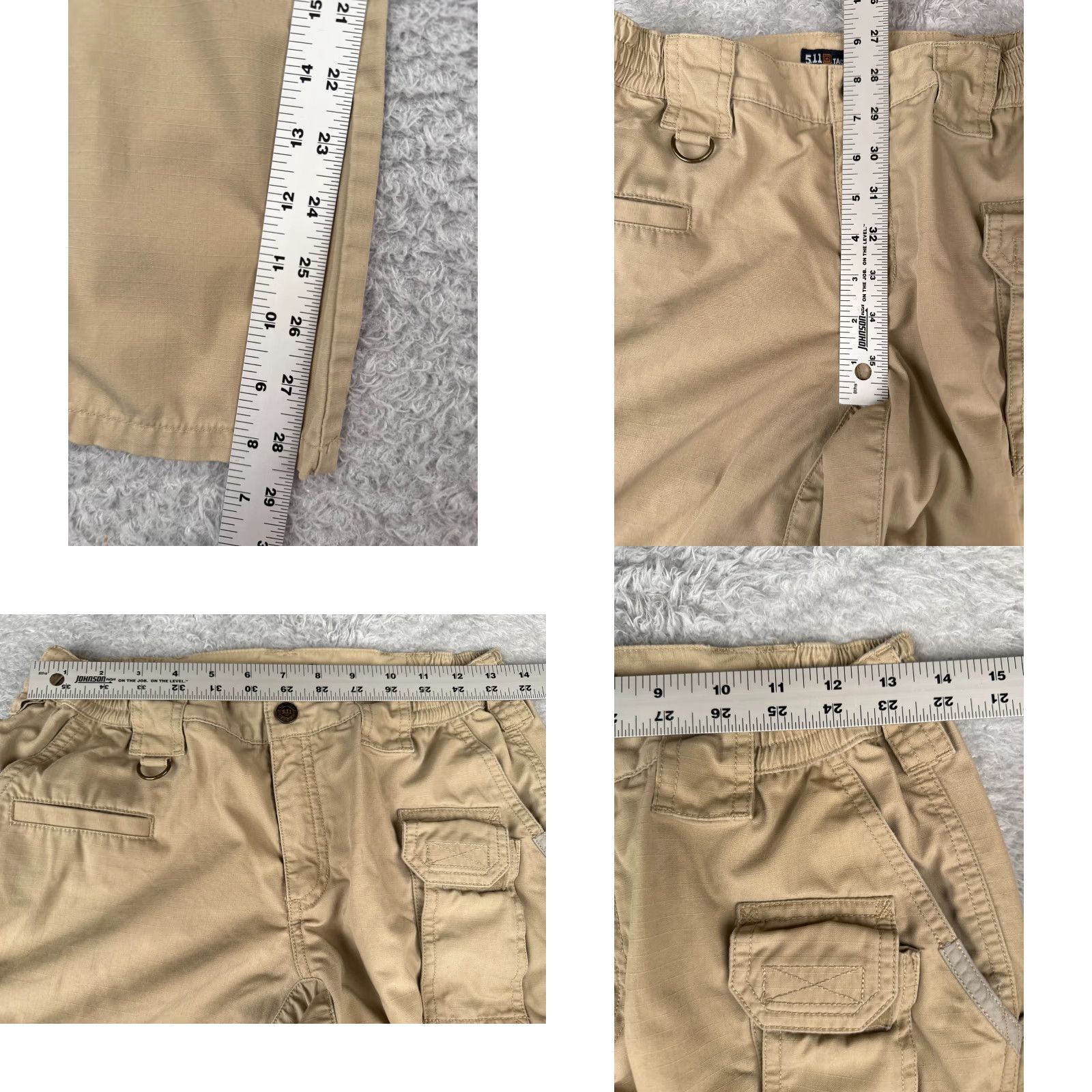 Vintage 5.11 Tactical Pants Women Cargo 2 Beige Rip-Stop Straight 30x29 Knit? Size 26" / US 2 / IT 38 - 8 Thumbnail