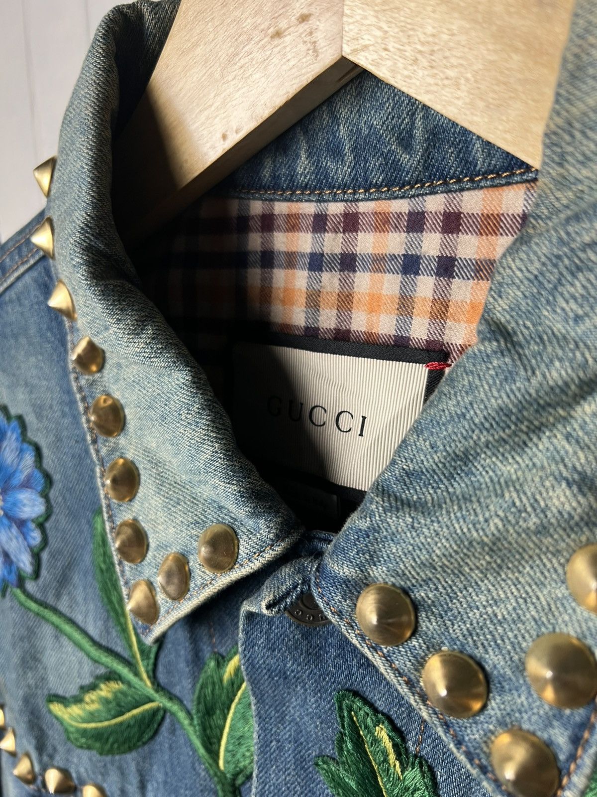 Gucci Gucci Mare Gothicum Embroidered Studded Denim Jacket Size US M / EU 48-50 / 2 - 5 Thumbnail