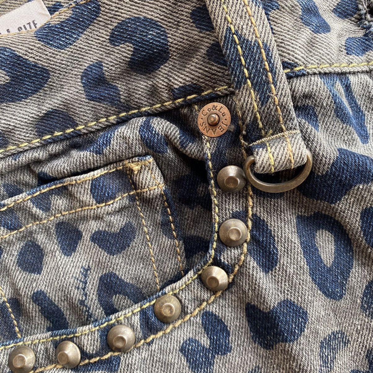 Hysteric Glamour × Japanese Brand Co&Lu Leopard Print Washed Denim Pants Size US 28 / EU 44 - 5 Thumbnail