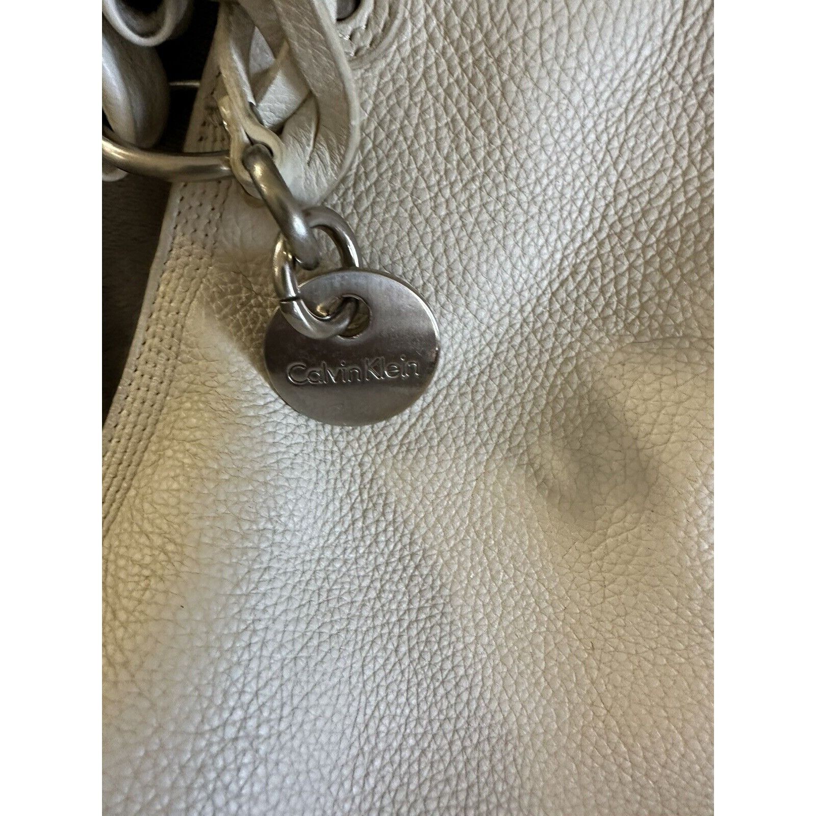 Calvin Klein VTG Tote Calvin Klein Pebble Leather, Hobo Bag Slouchy Purse Size ONE SIZE - 3 Thumbnail