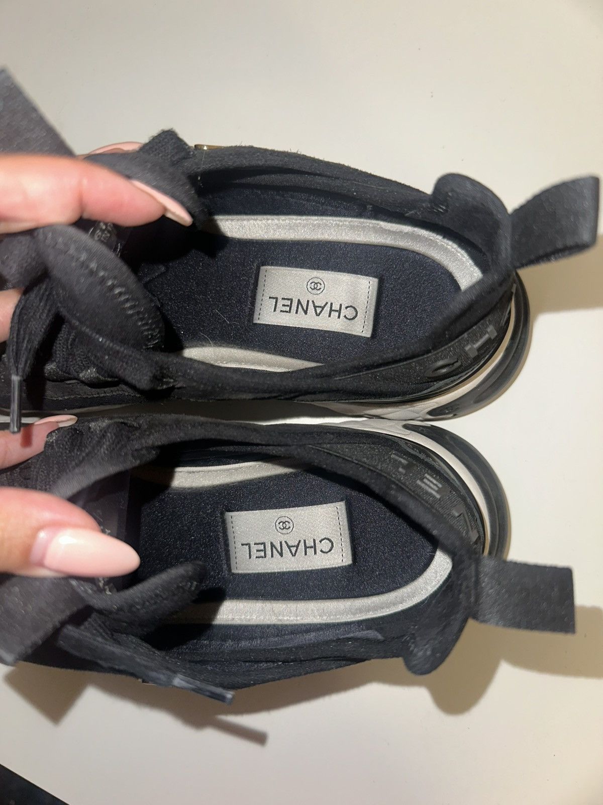 Chanel Chanel Black Leather Trainer Sneakers Size US 8.5 / EU 41-42 - 10 Thumbnail