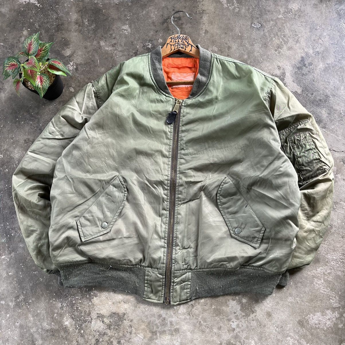 Vintage 🔥Vintage Bomber Jacket Zipper Up Orange Inside Size US L / EU 52-54 / 3 - 1 Thumbnail