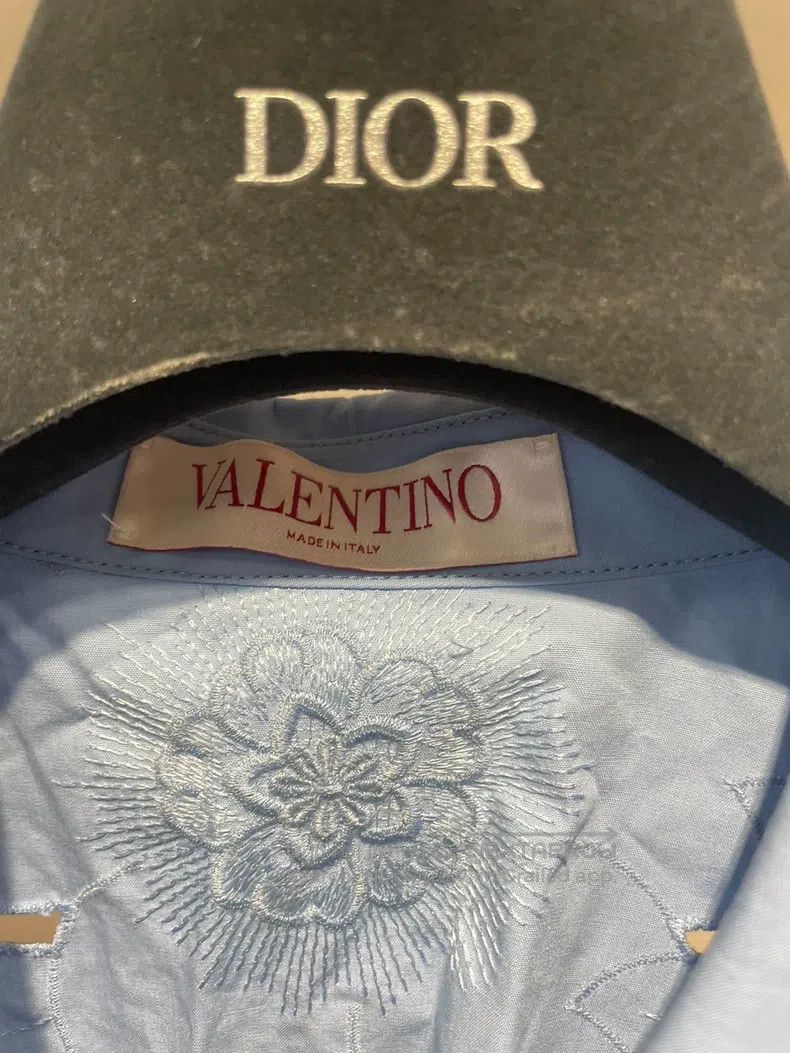 Valentino Valentino Heavy industry embroidered blue shirt Size M / US 6-8 / IT 42-44 - 2 Thumbnail