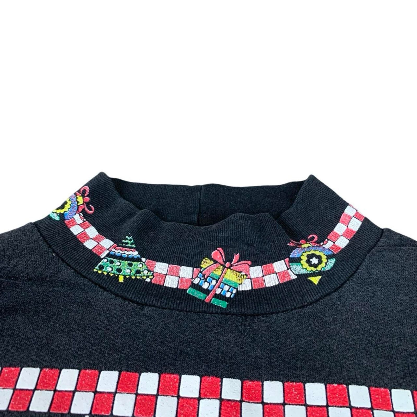 Vintage Vintage Coquette Christmas Holiday Mock Neck Sweatshirt Size M / US 6-8 / IT 42-44 - 4 Thumbnail