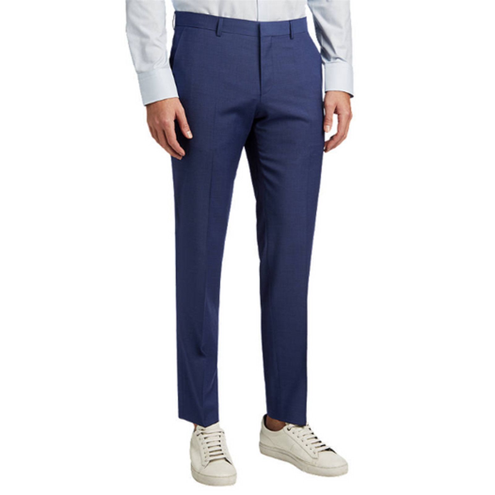 image of Hugo Boss Men's High Blue Wool Fit Dress Pants Size 40R