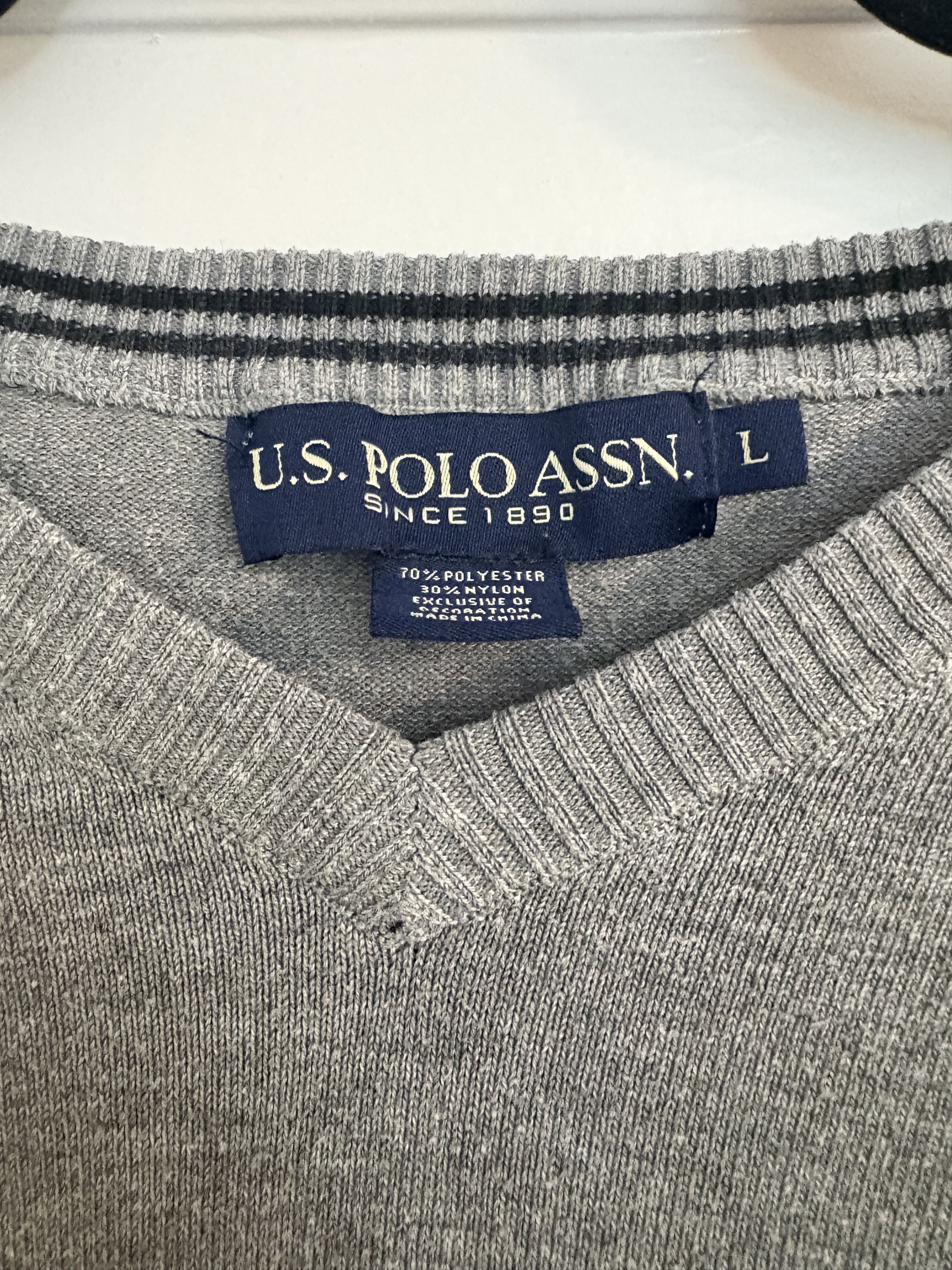 U.S. Polo Assn. US Polo Assn Men's Large Gray Sweater Size US L / EU 52-54 / 3 - 3 Thumbnail