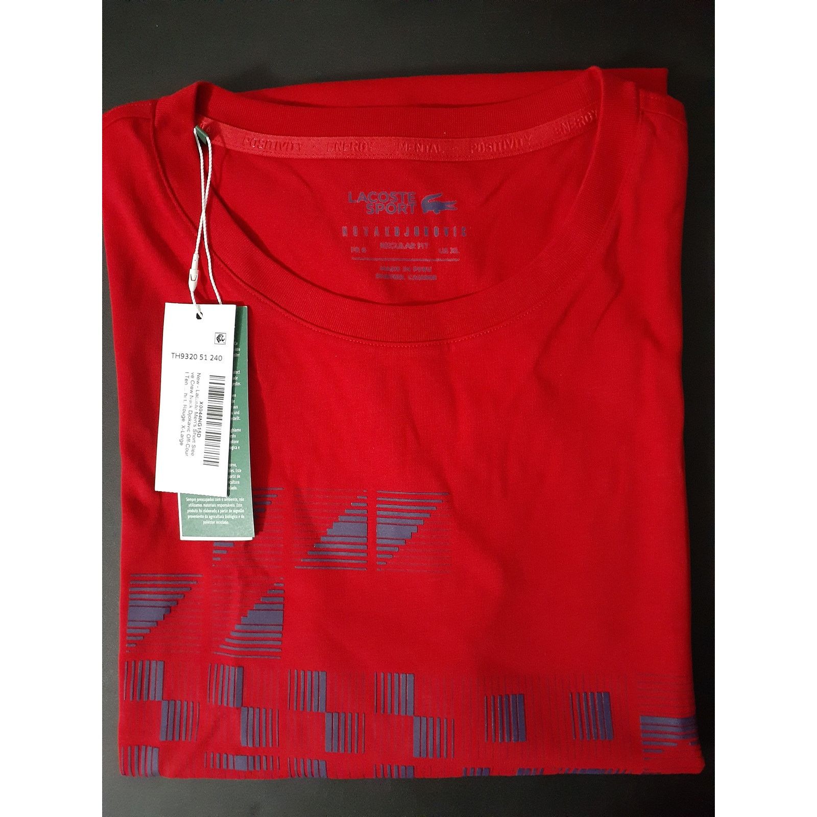Lacoste Lacoste Men's Sport Novak Djokovic Printed T-Shirt Red XL Size US XL / EU 56 / 4 - 2 Thumbnail