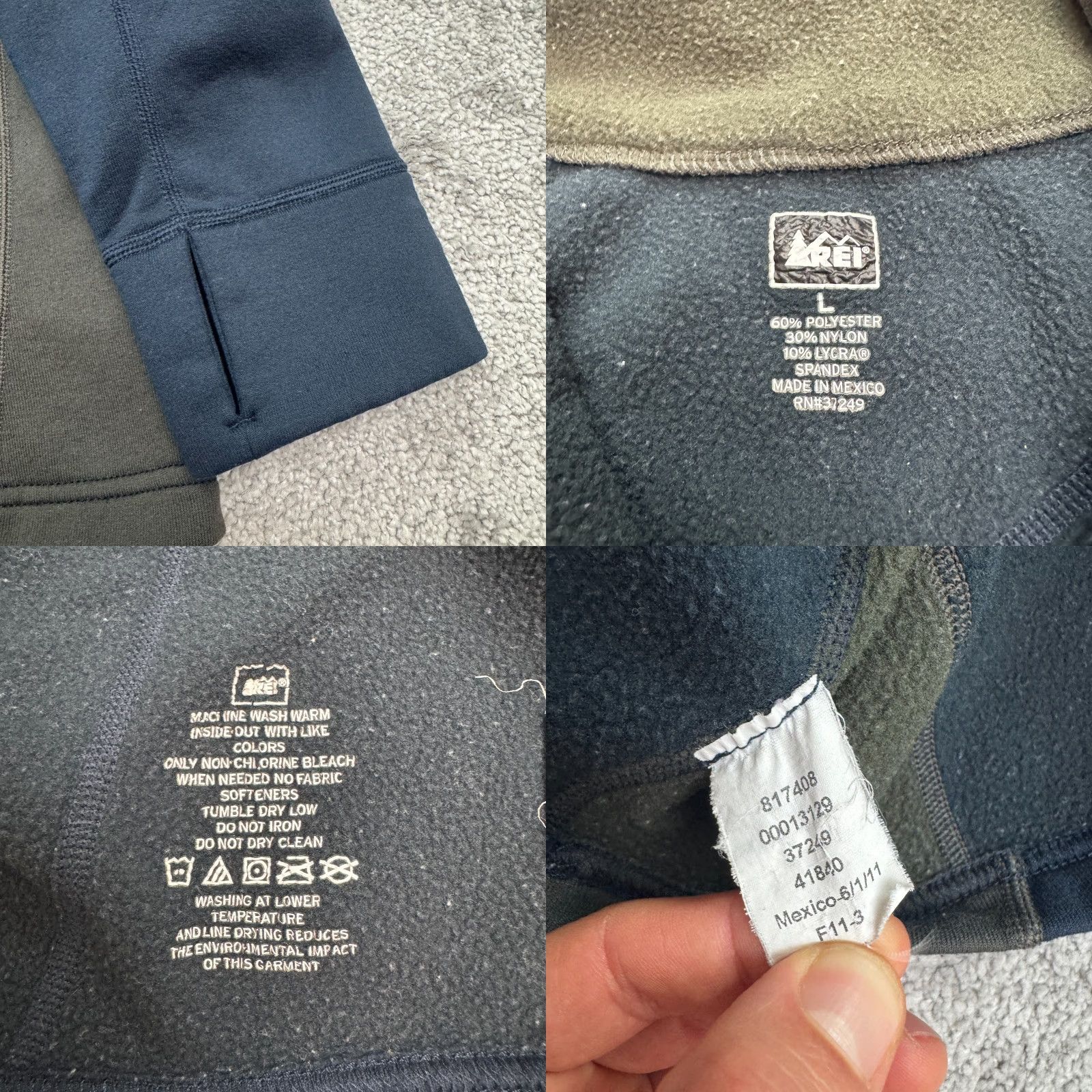 Vintage REI Co-Op Fleece 1/4 Zip Jacket Mens Large Blue Gray Outdoor Hiking Trekking Size US L / EU 52-54 / 3 - 8 Thumbnail